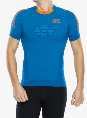 T-Shirt Herren X-Bionic Invent 4.0 Run Speed - teal blue/kurkuma orange