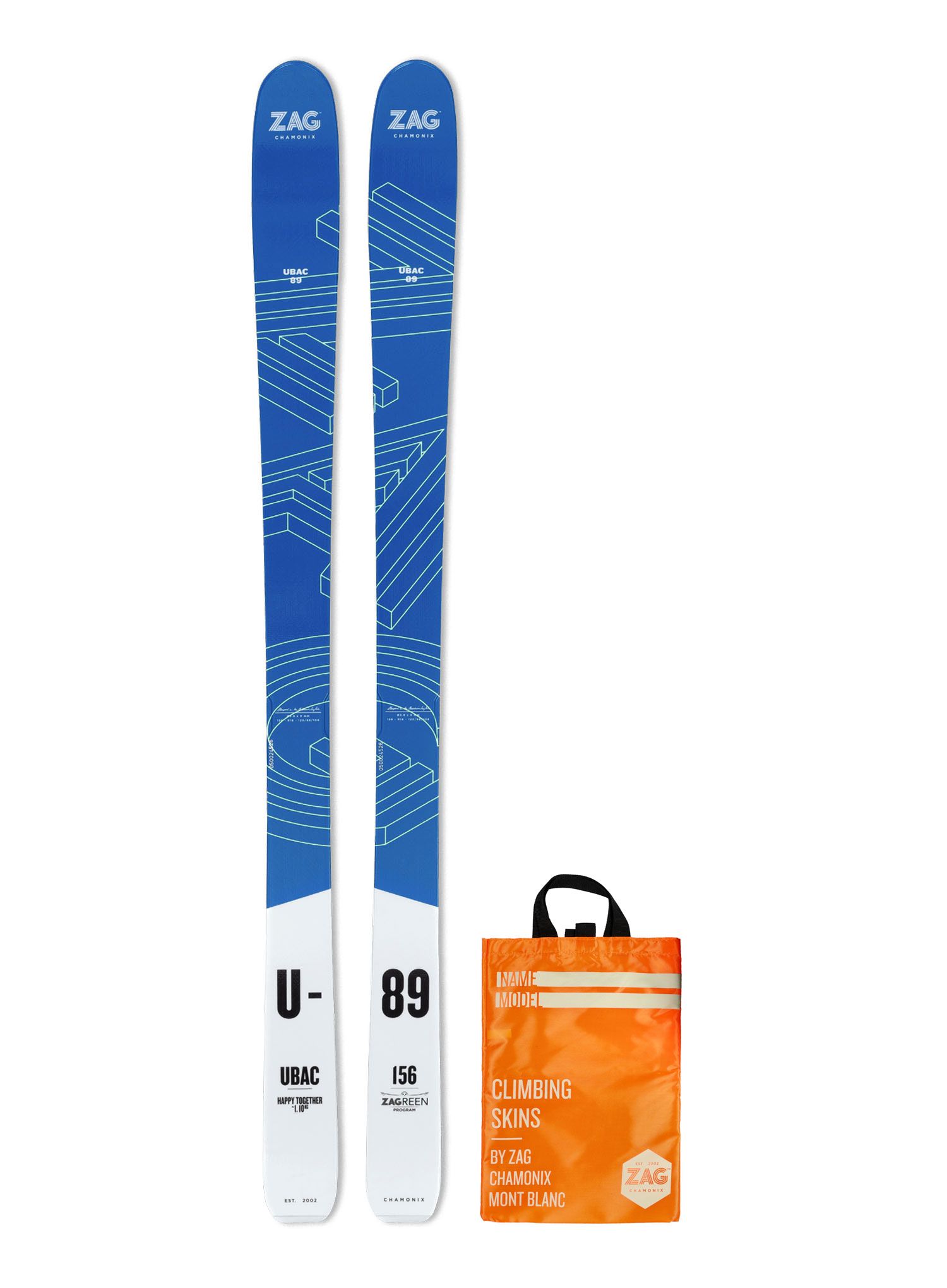 Tourenski-Set ZAG UBAC 89 Lady - blue/white