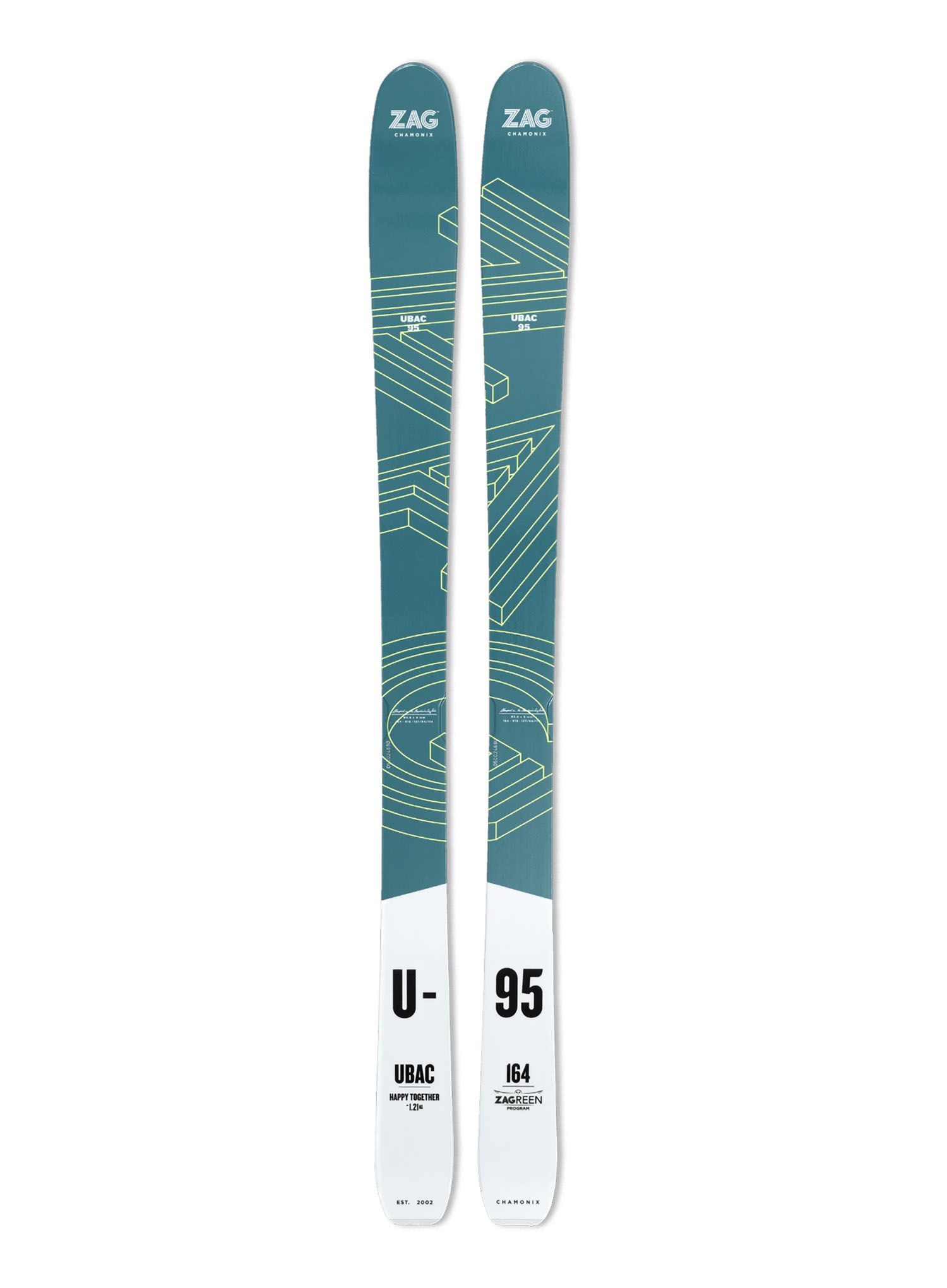 Tourenski-Set ZAG UBAC 95 Lady - blue/white