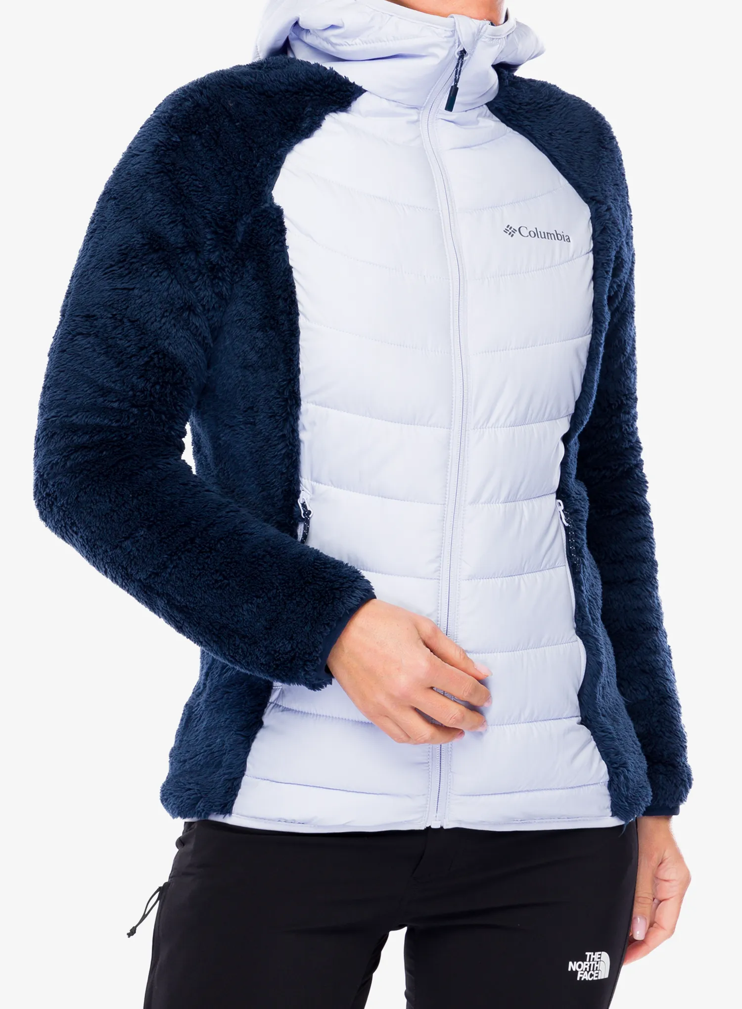 Jacke Damen Columbia Powder Lite II Sherpa Hybrid Jacket - collegiate navy/snowdrift