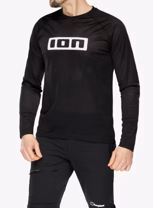 Radtrikot Langarm ION Logo LS Jersey - black
