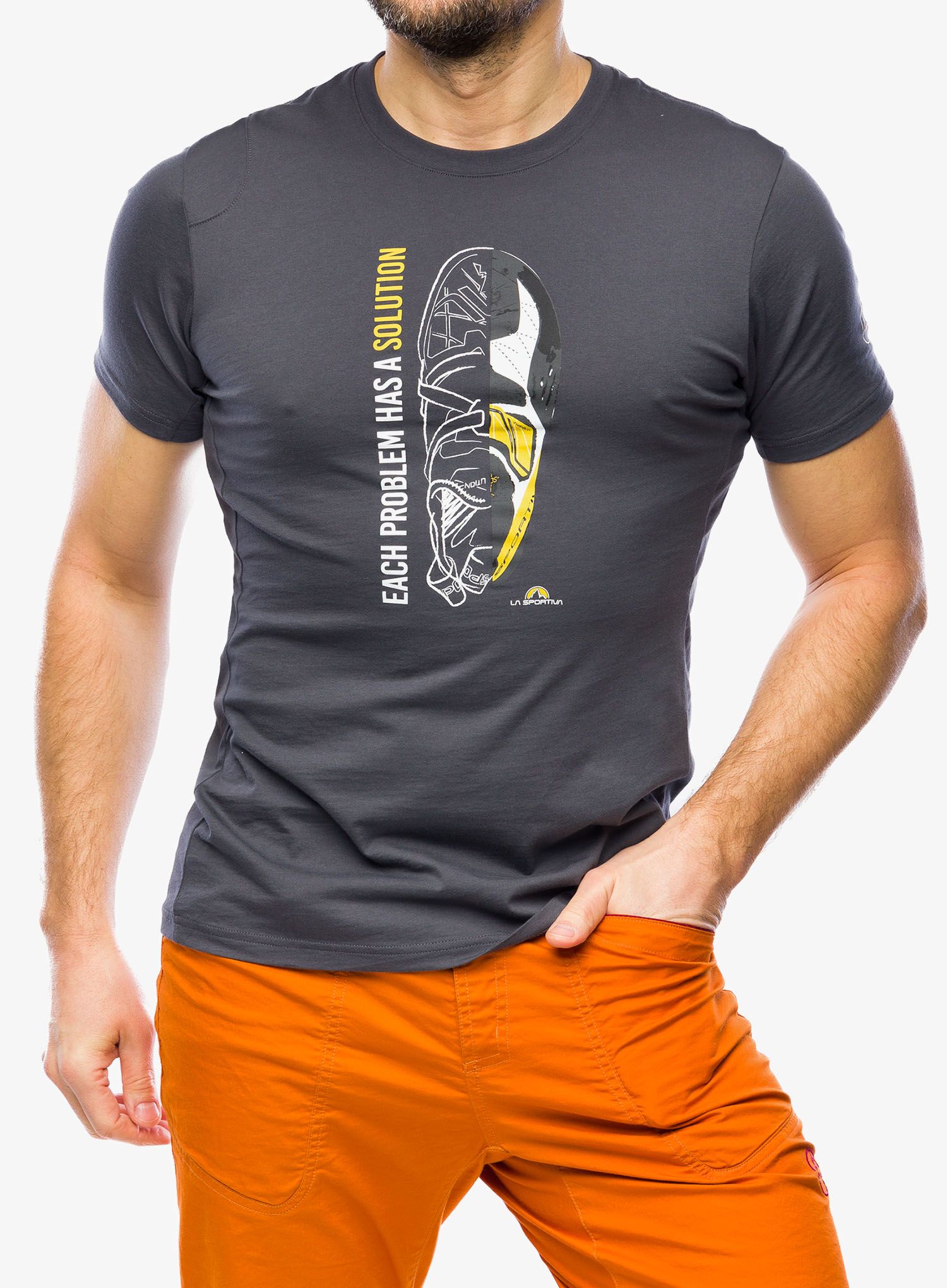 T-Shirt mit Aufdruck La Sportiva Solution T-Shirt - carbon/yellow