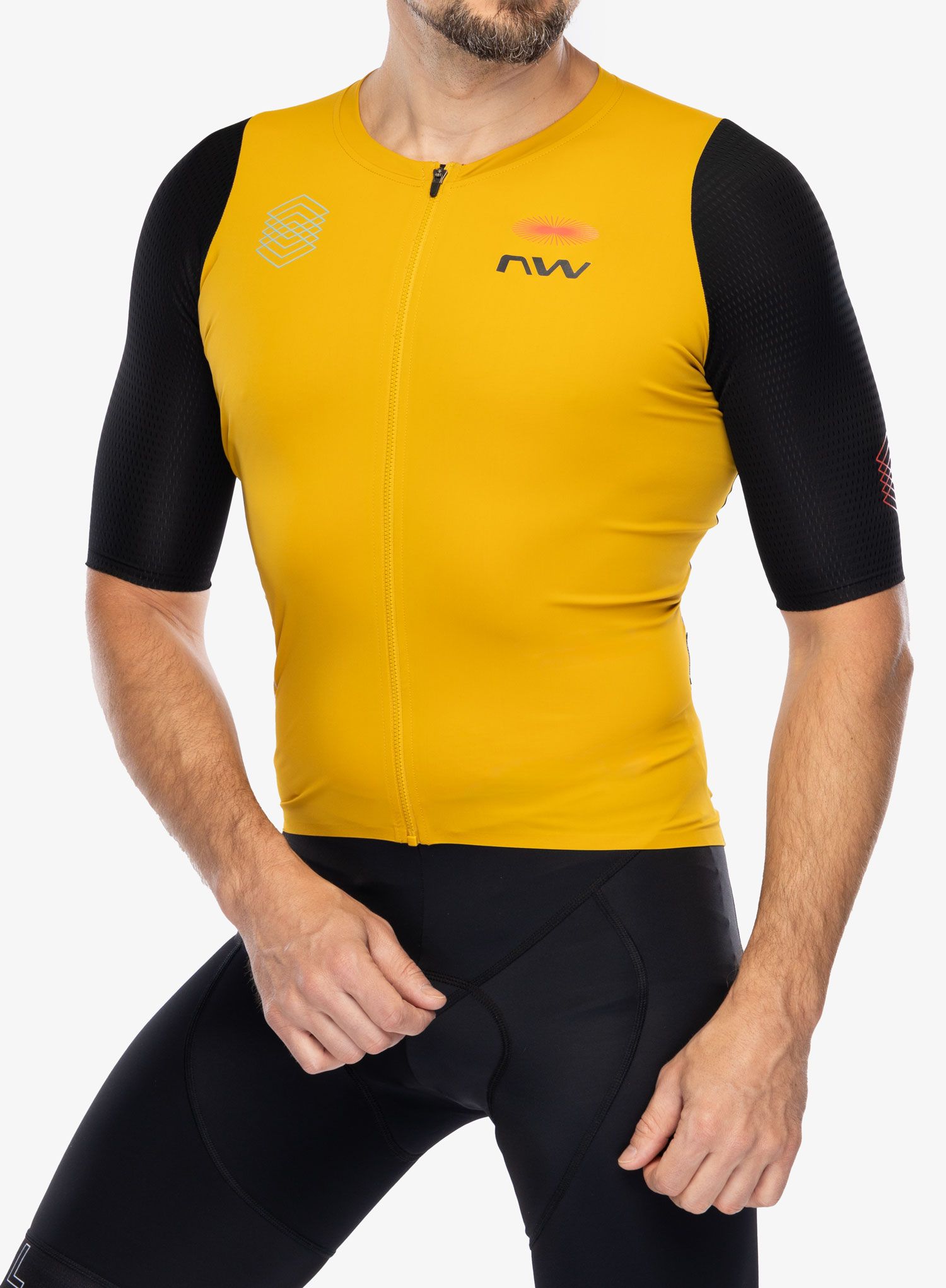 Rennradtrikot Northwave Extreme Evo Jersey Short Sleeve - ochre/black
