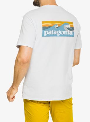 T-Shirt mit Aufdruck Patagonia Boardshort Logo Pocket Responsibili-Tee - white