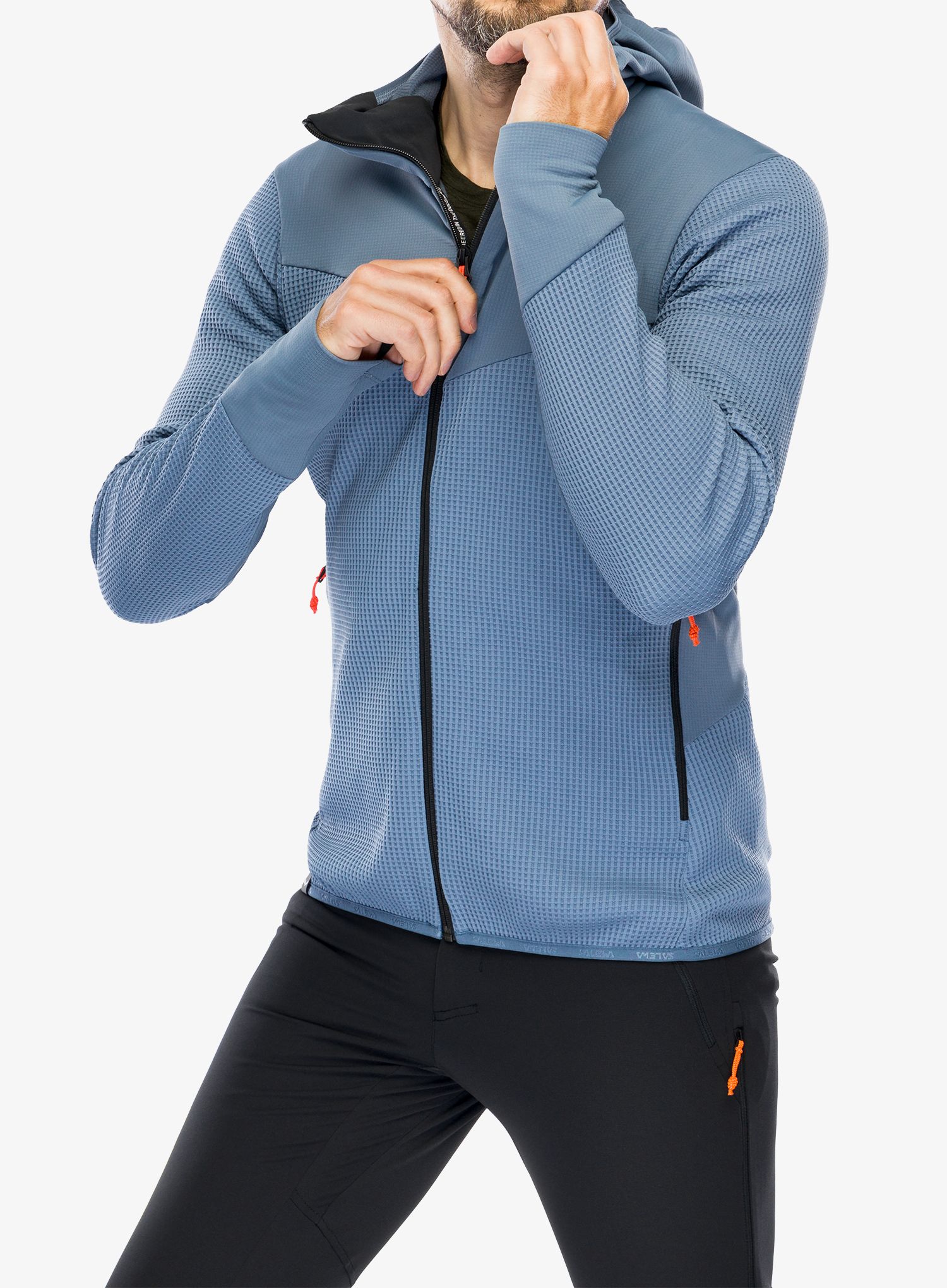 Fleecepullover Salewa Puez Waffle Hyb PL HD Jacket - java blue