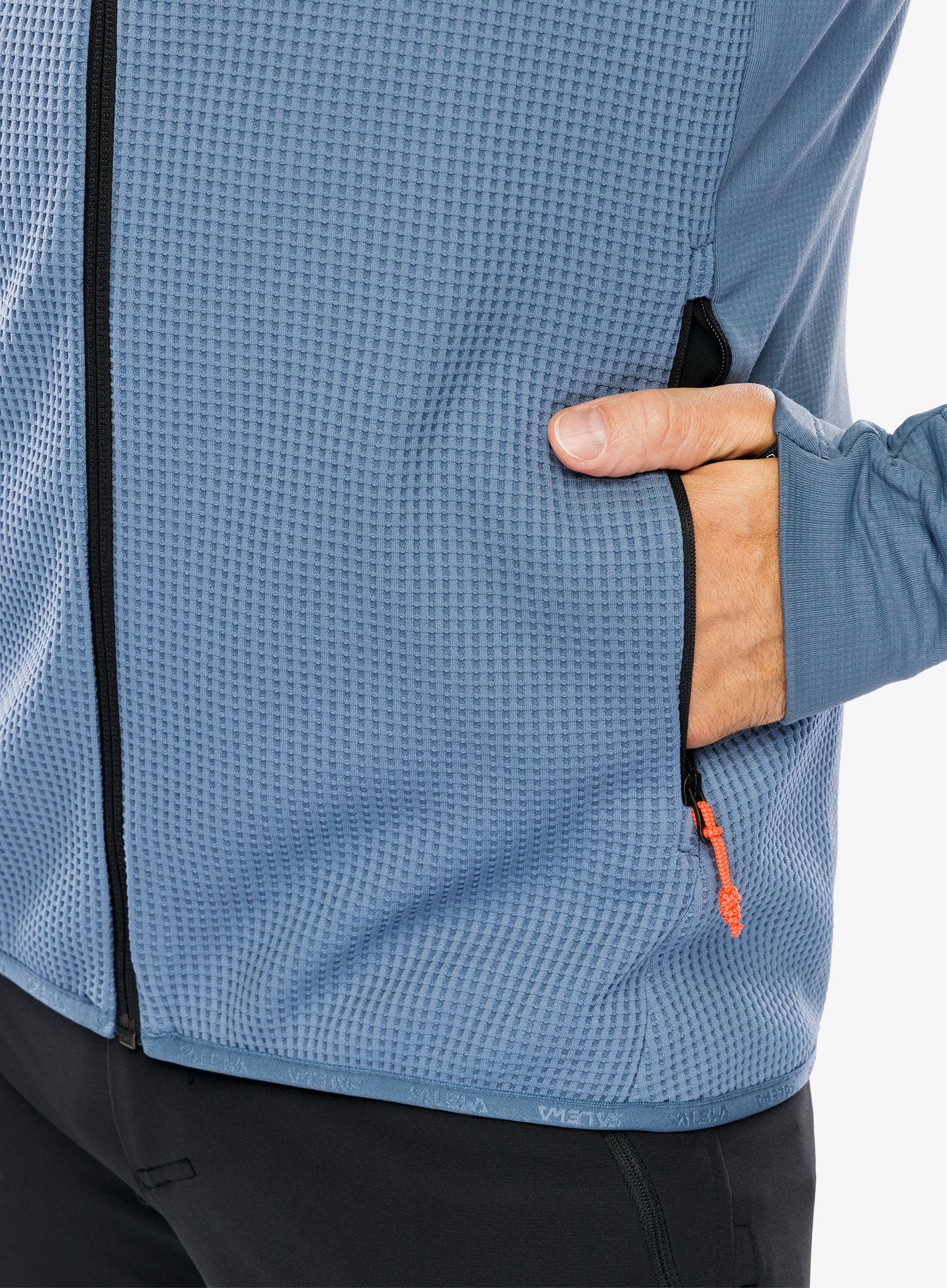 Fleecepullover Salewa Puez Waffle Hyb PL HD Jacket - java blue