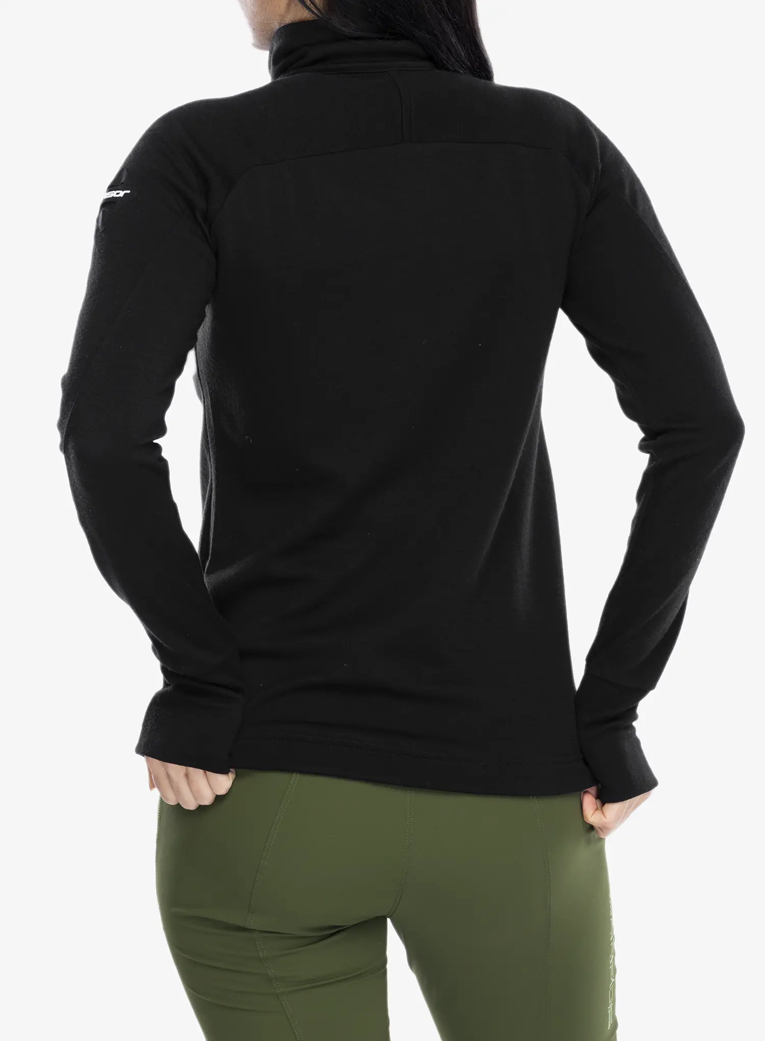 Pullover Damen Sensor Merino Upper Fleece Full Zip - black