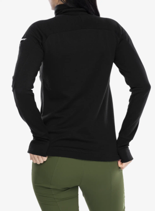 Pullover Damen Sensor Merino Upper Fleece Full Zip - black
