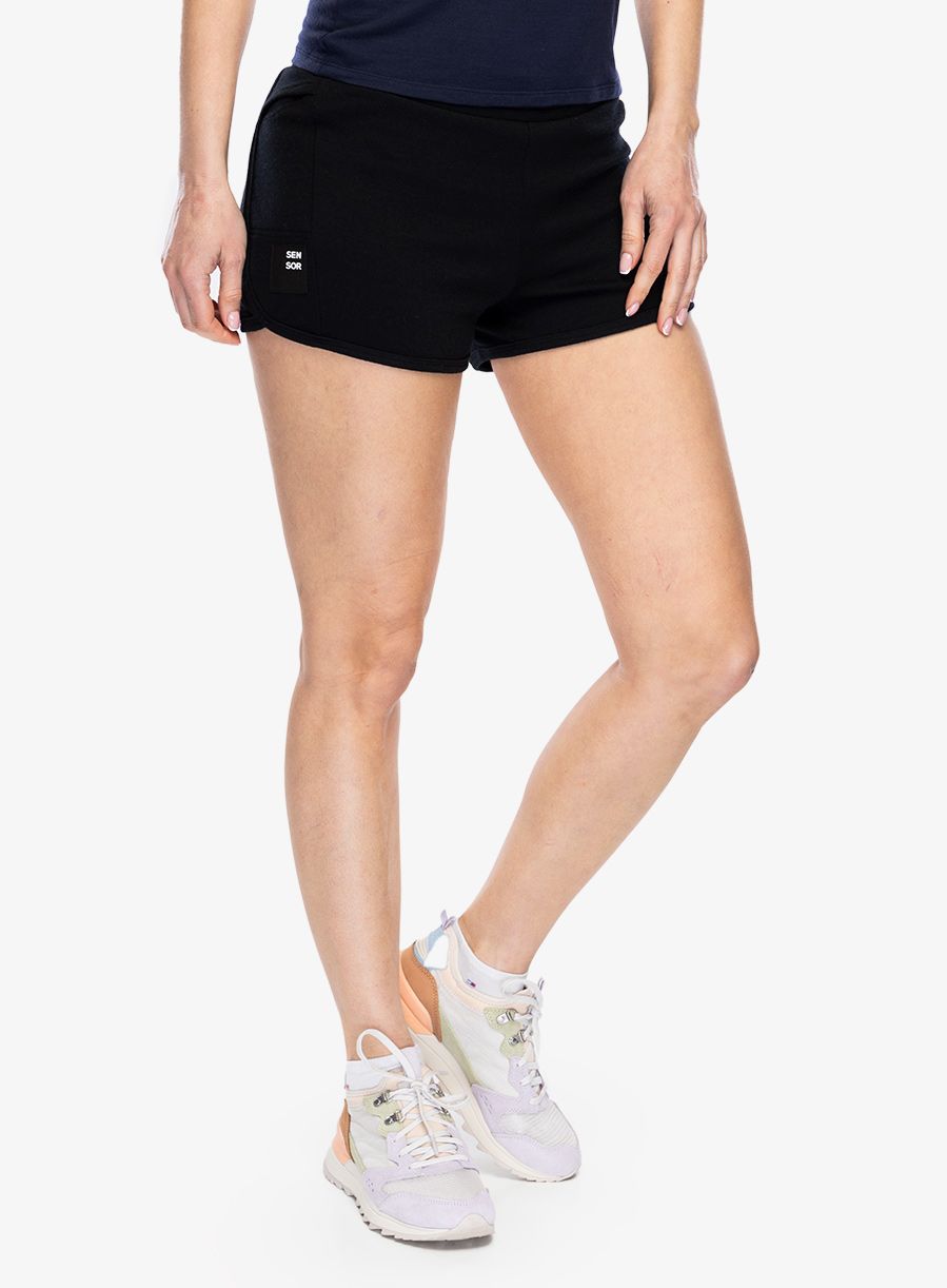 Kurze Hosen Damen Sensor Merino Upper Traveller Shorts - black