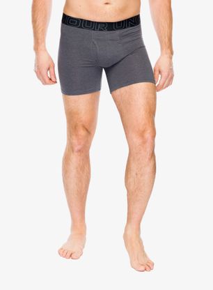 Boxershorts Under Armour Performance Cotton 6 in 3-Pack Boxerjock - castlerock full htr/red/steel