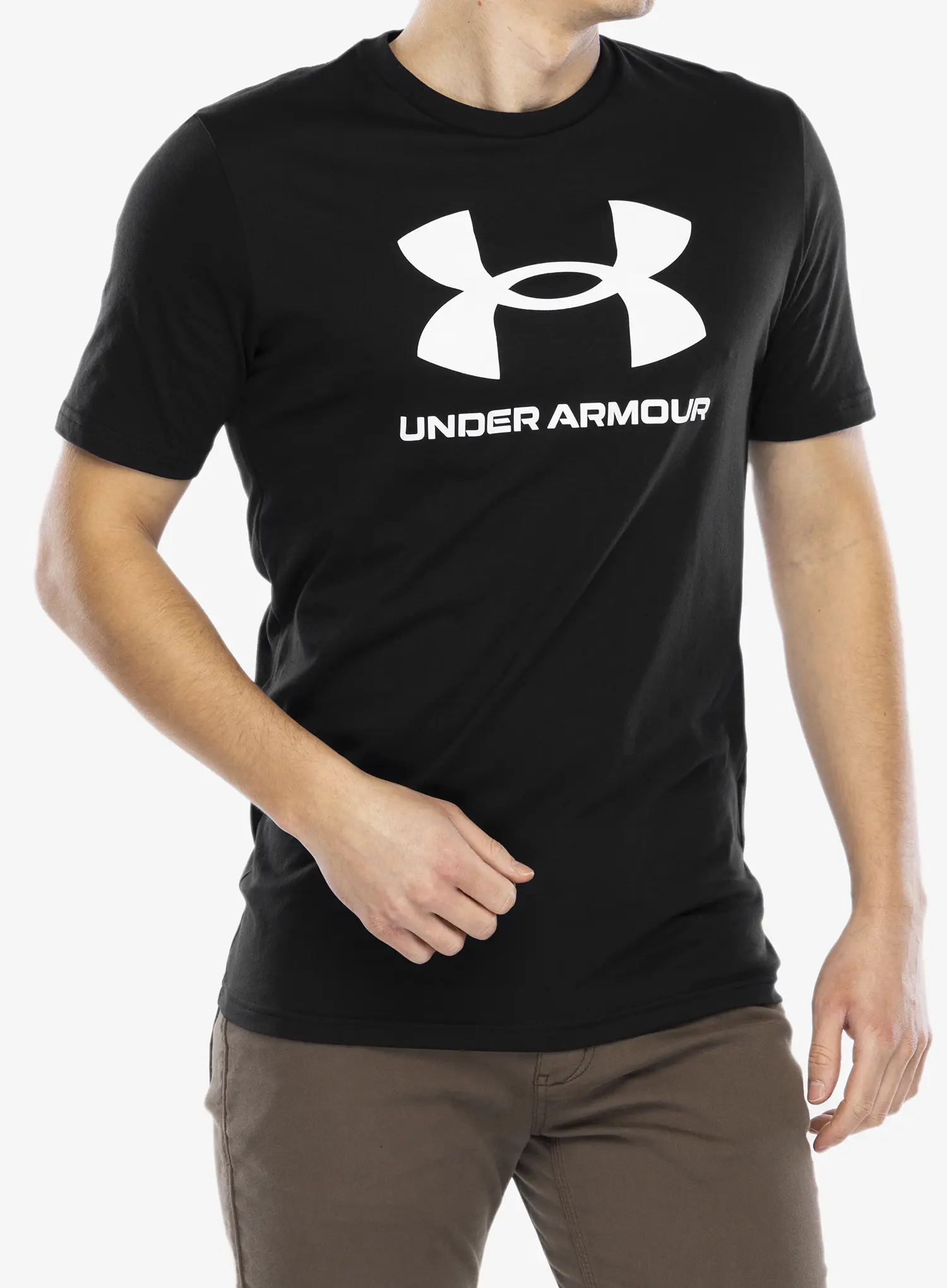 Baumwolle T-Shirt Under Armour UA Logo Short Sleeve - black/white