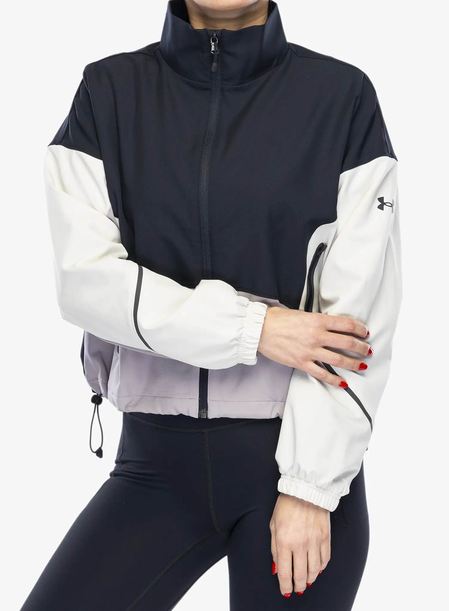 Jacke Damen Under Armour UA Unstoppable Jacket - black/summit white/tetra gray