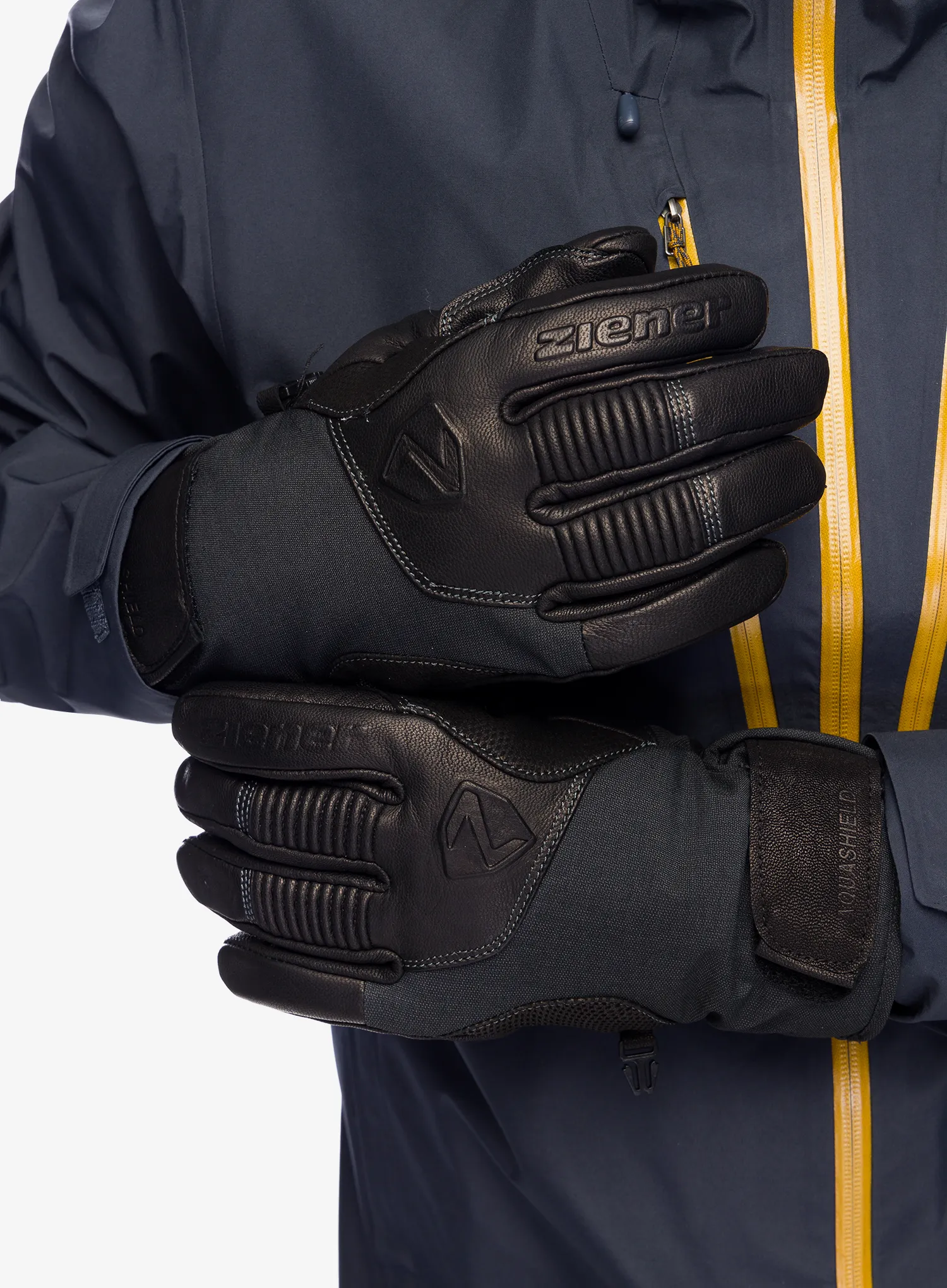 Skihandschuhe Ziener Ganzenberg AS AW - grey iron tec