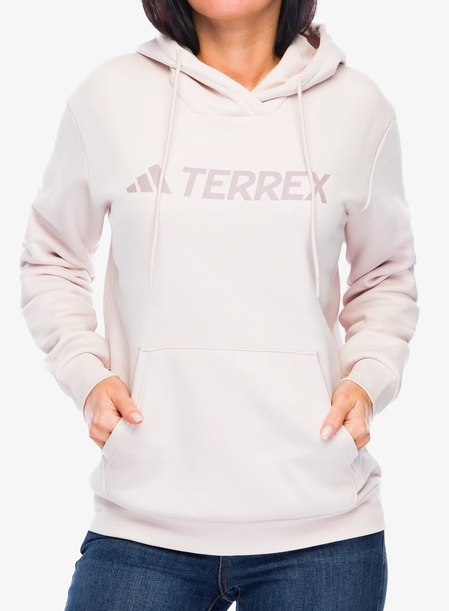 Kapuzenpullover Damen adidas TERREX Multi Large Logo Hoody - putty mauve