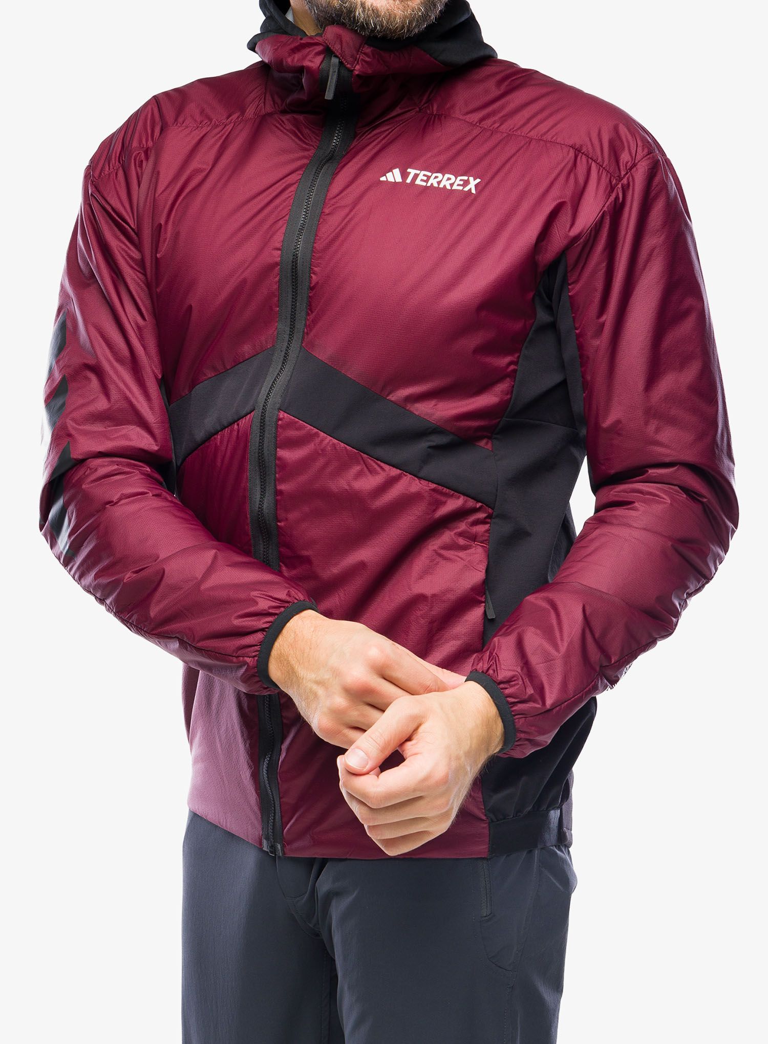 Jacke adidas TERREX Techrock GORE-TEX WINDSTOPPER Hooded Jacket - shadow red/black