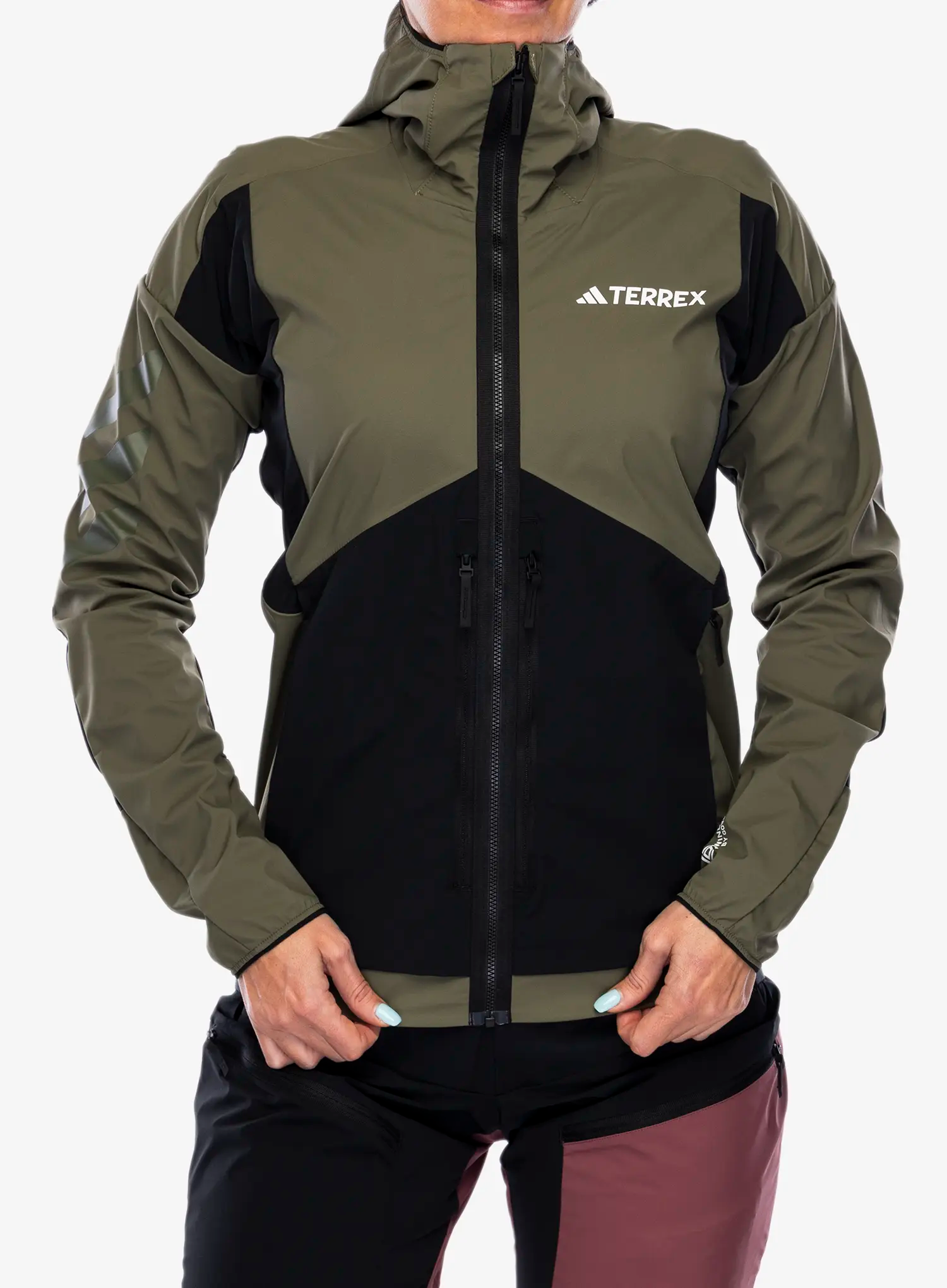Damen Softshelljacke adidas TERREX Techrock GORE-TEX WINDSTOPPER Softshell Jkt - olive strata/black