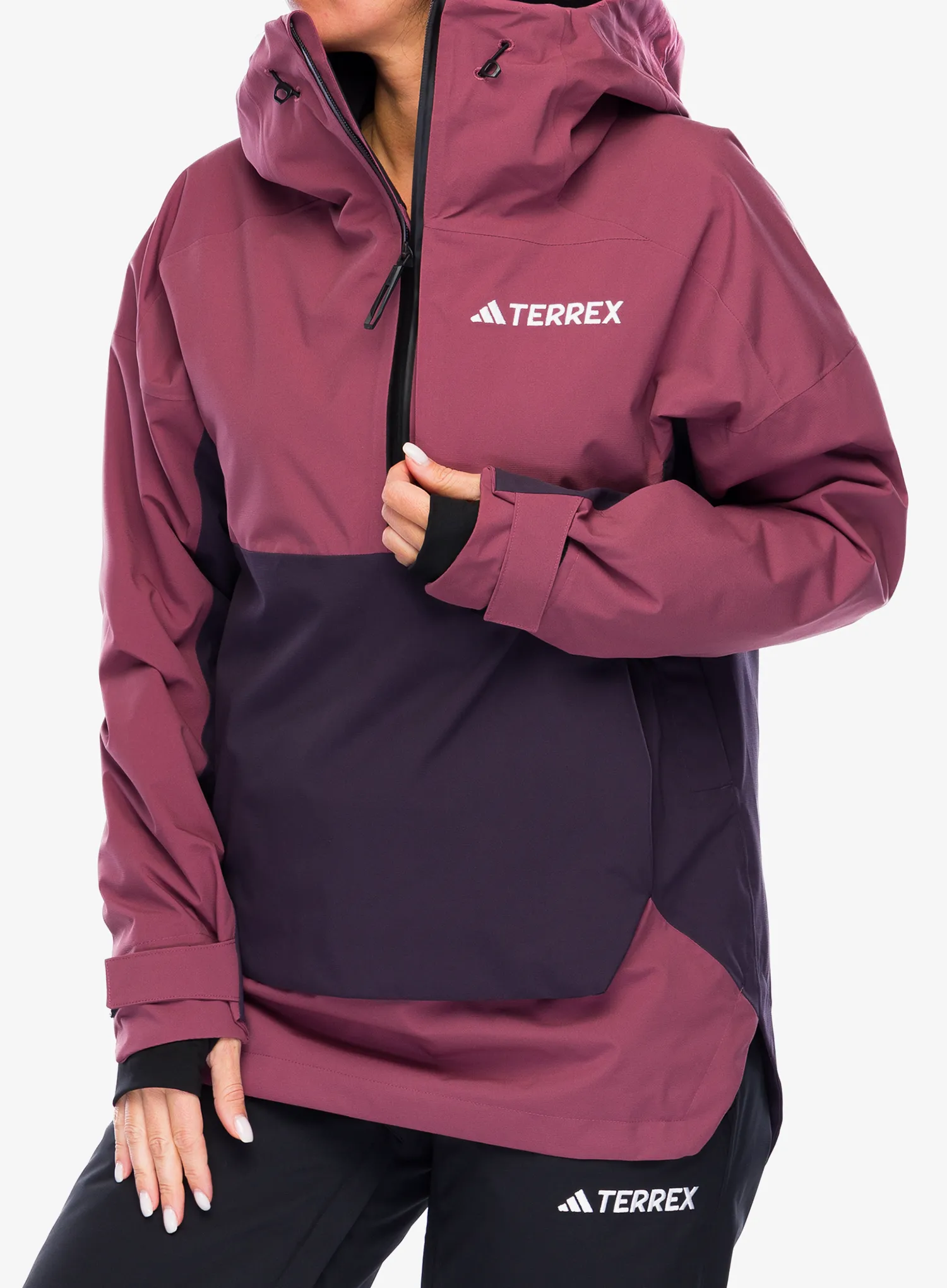Skijacke Damen adidas TERREX Xperior 2L Lined RAIN.RDY Anorak - quiet crimson/aurora black