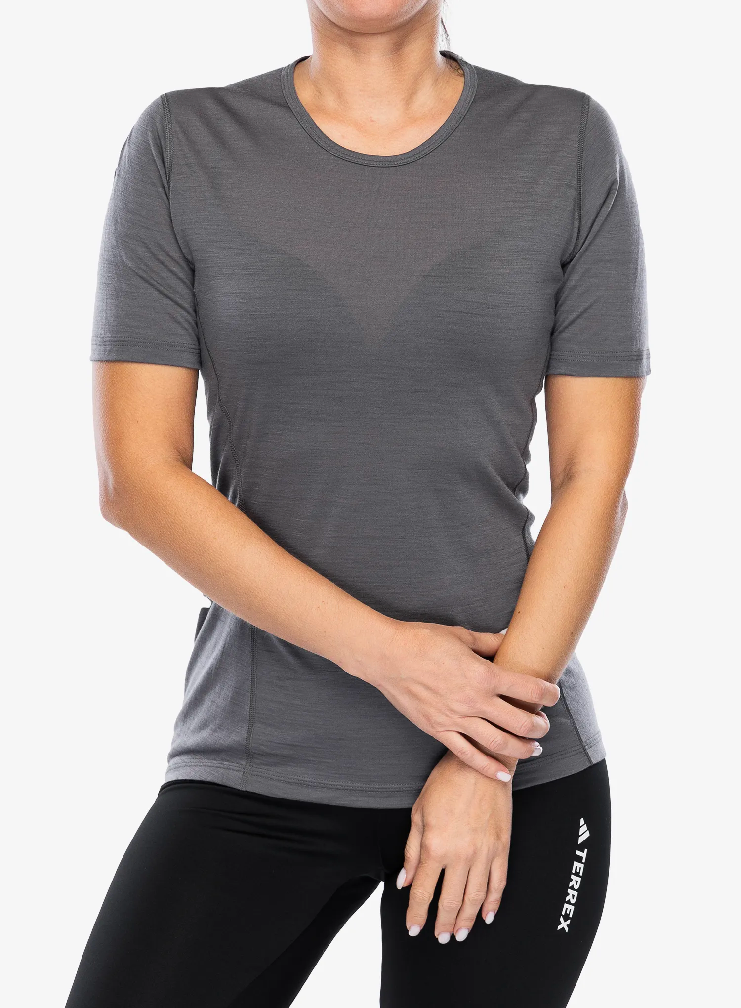Funktionsshirt Damen adidas TERREX Xperior Merino 150 Baselayer SS - grey five