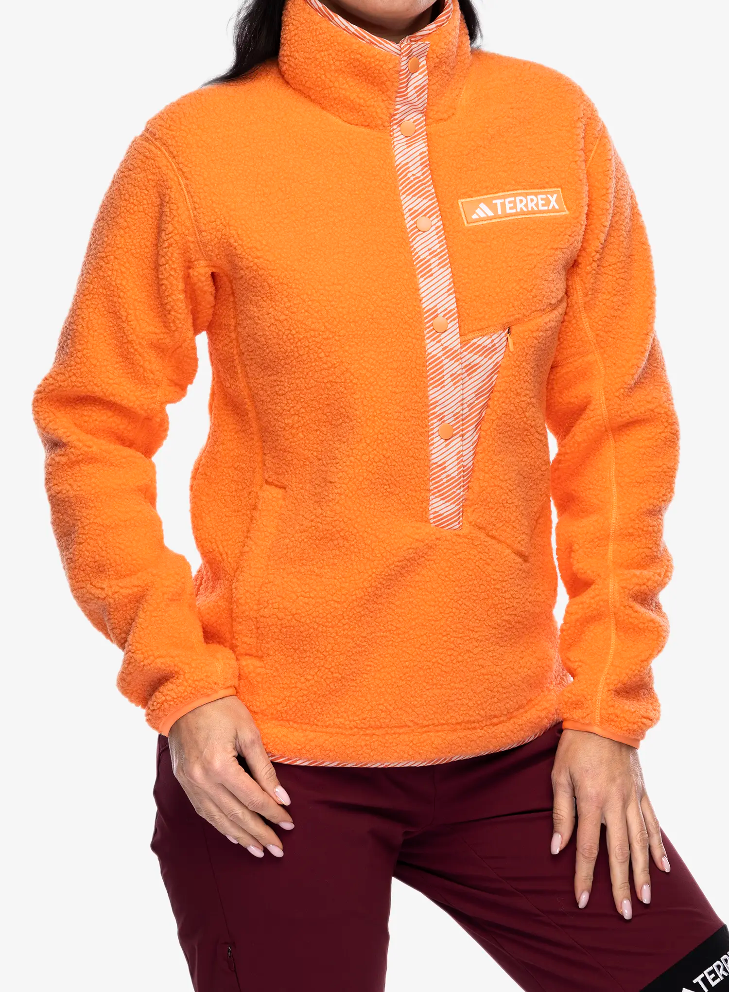 Fleecepullover Damen adidas TERREX Xploric High Pile Fleece Pullover - amber tint