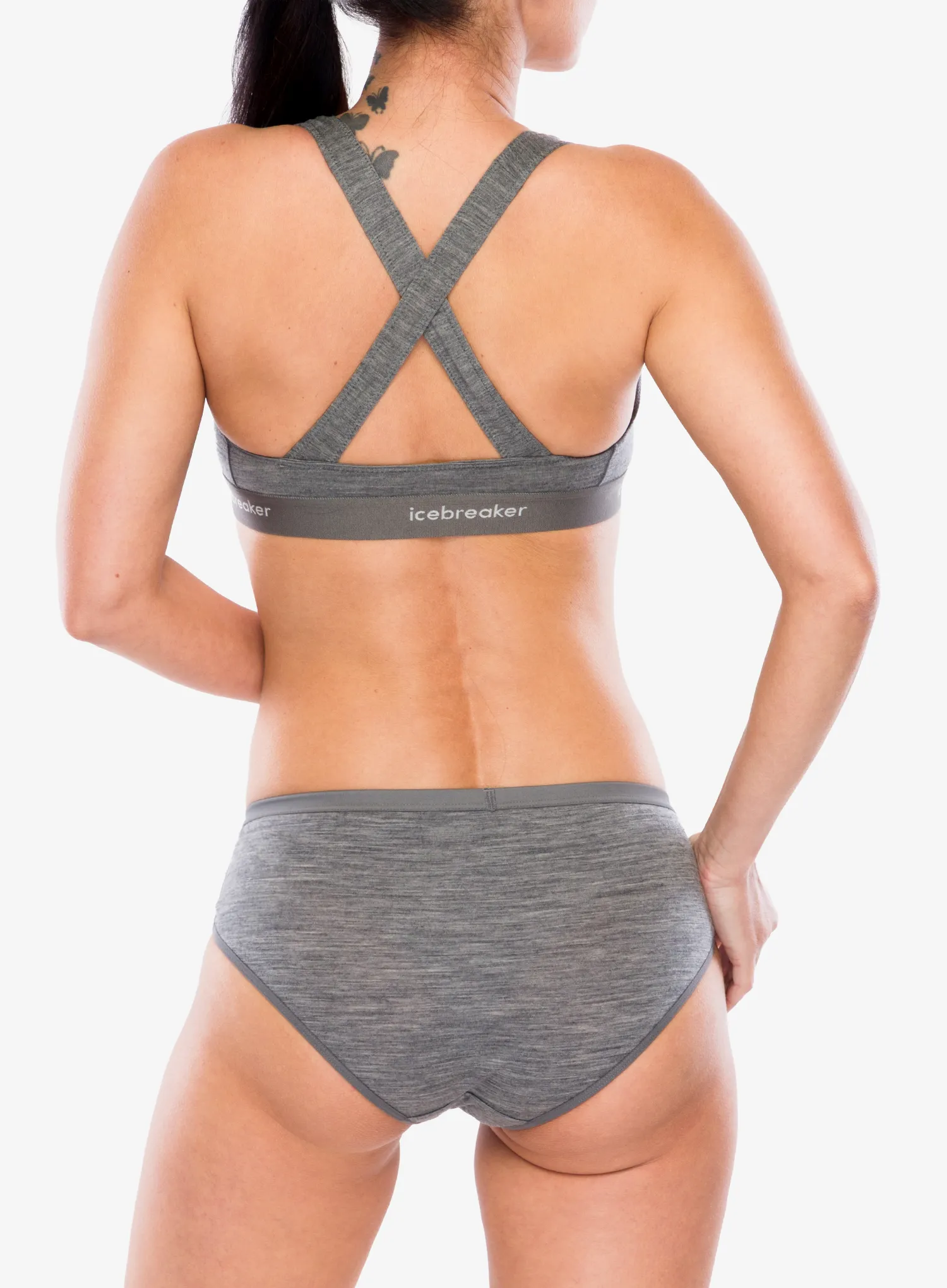 Sport-BH Icebreaker Merino 125 Cool-Lite Sprite Racerback Bra - gritstone hthr