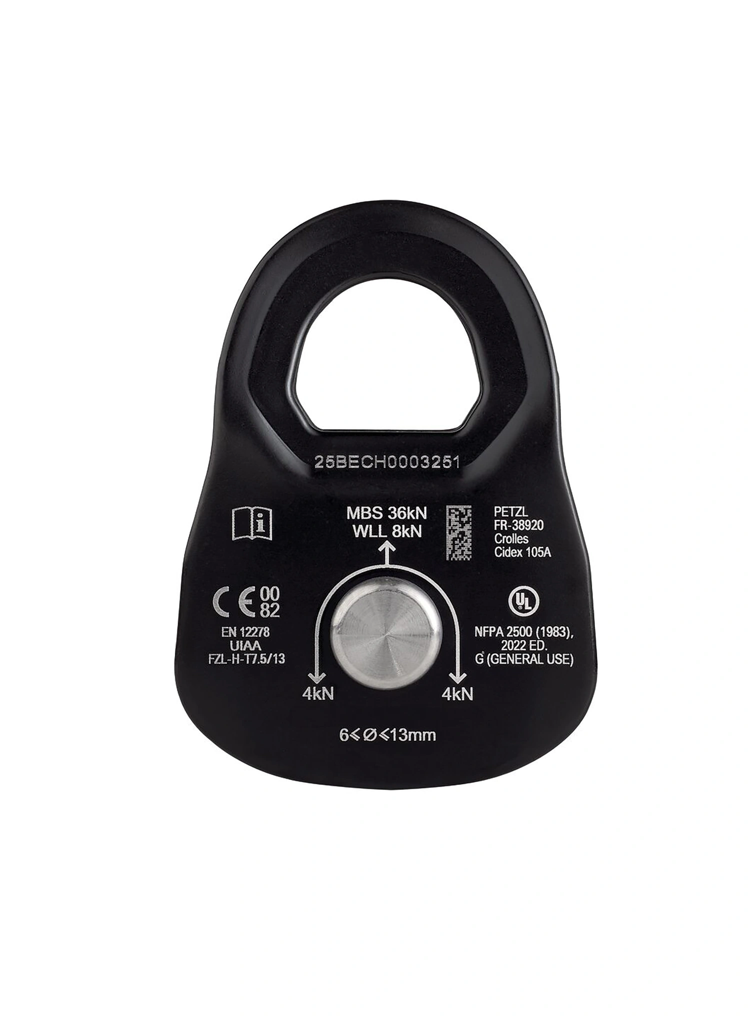Seilrolle Petzl Rescue M - black 