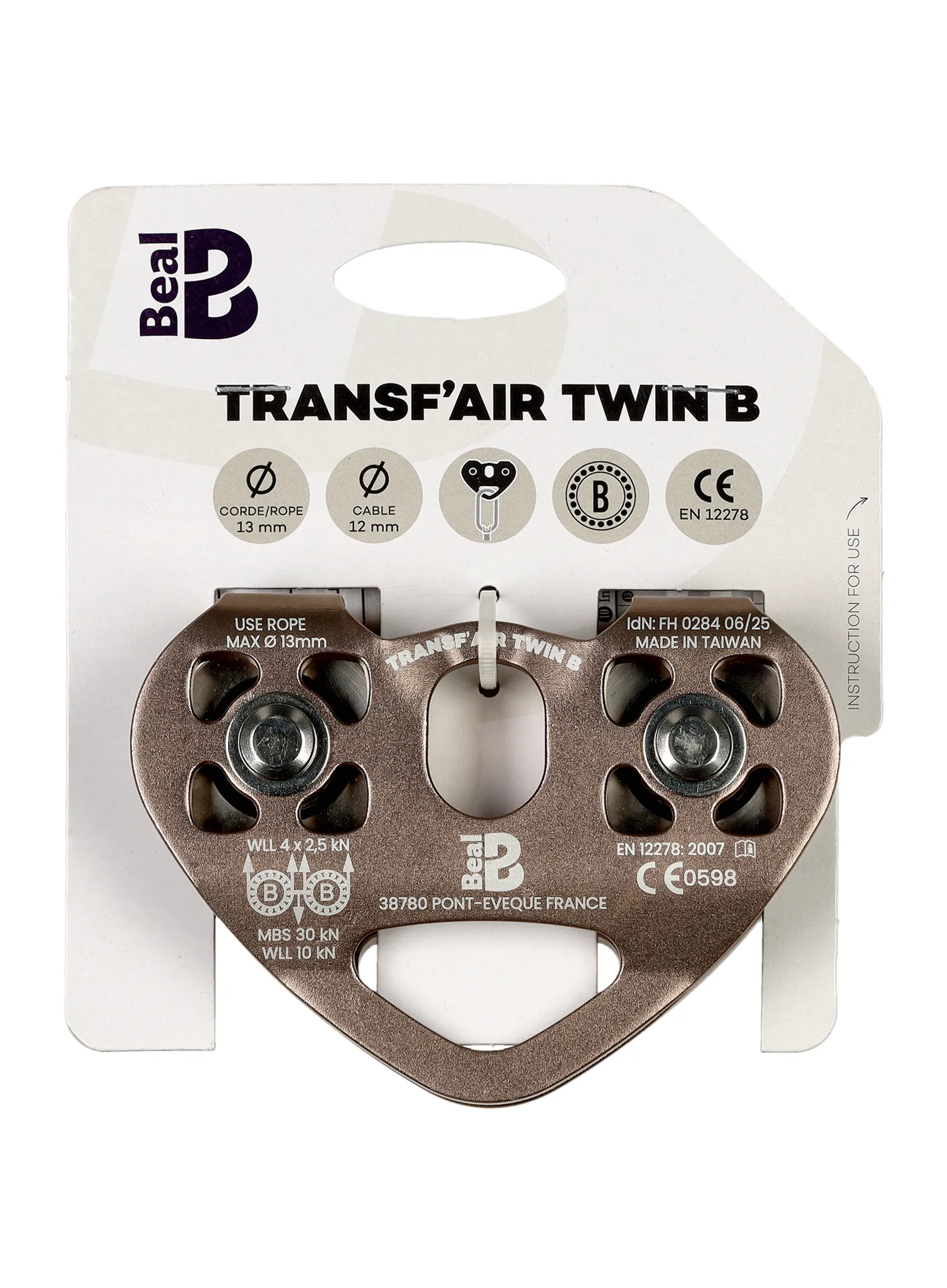 Doppel-Seilrolle Beal Transf'Air Twin B - stone
