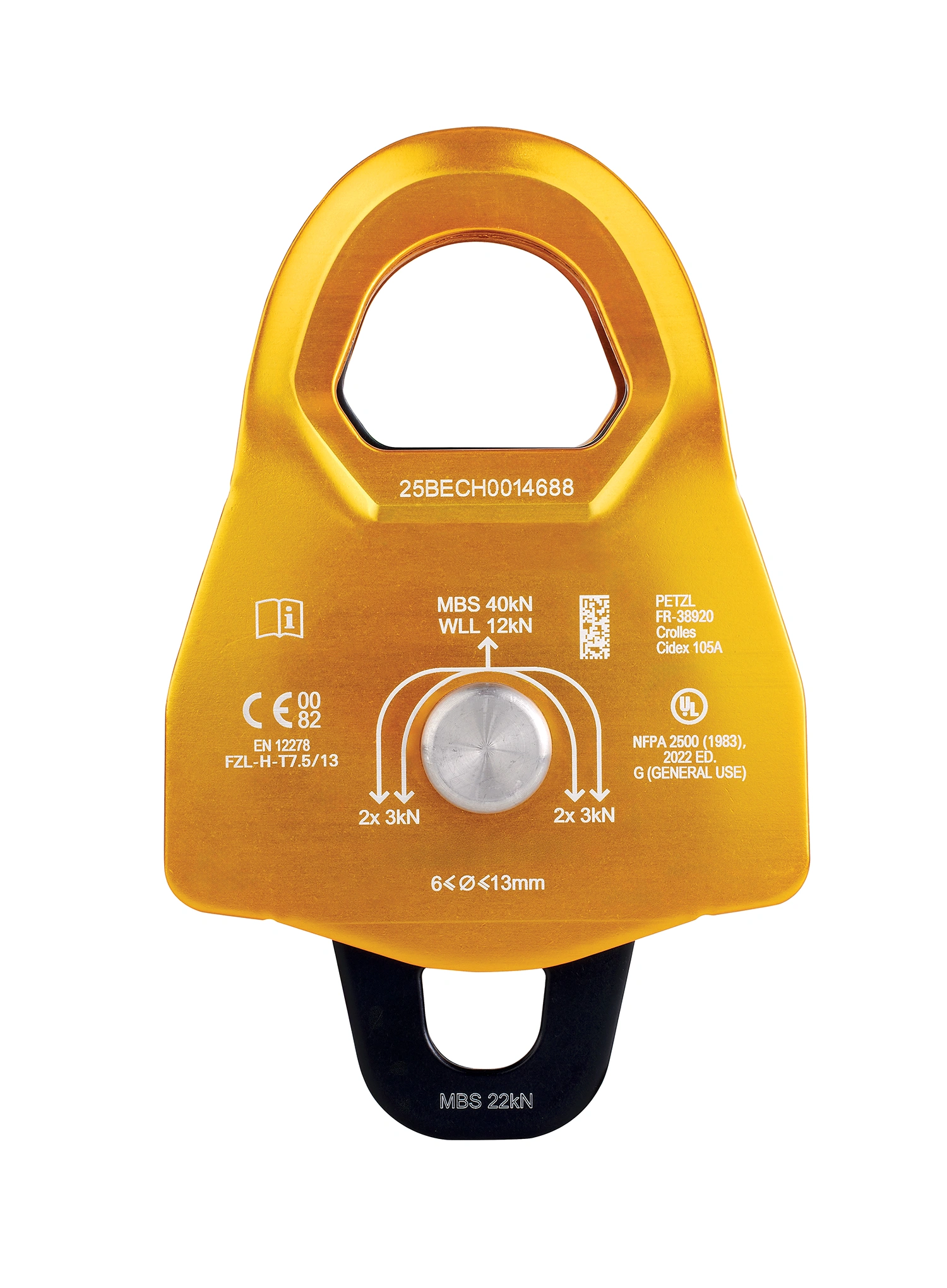 Doppel-Seilrolle Petzl Minder L2 - yellow