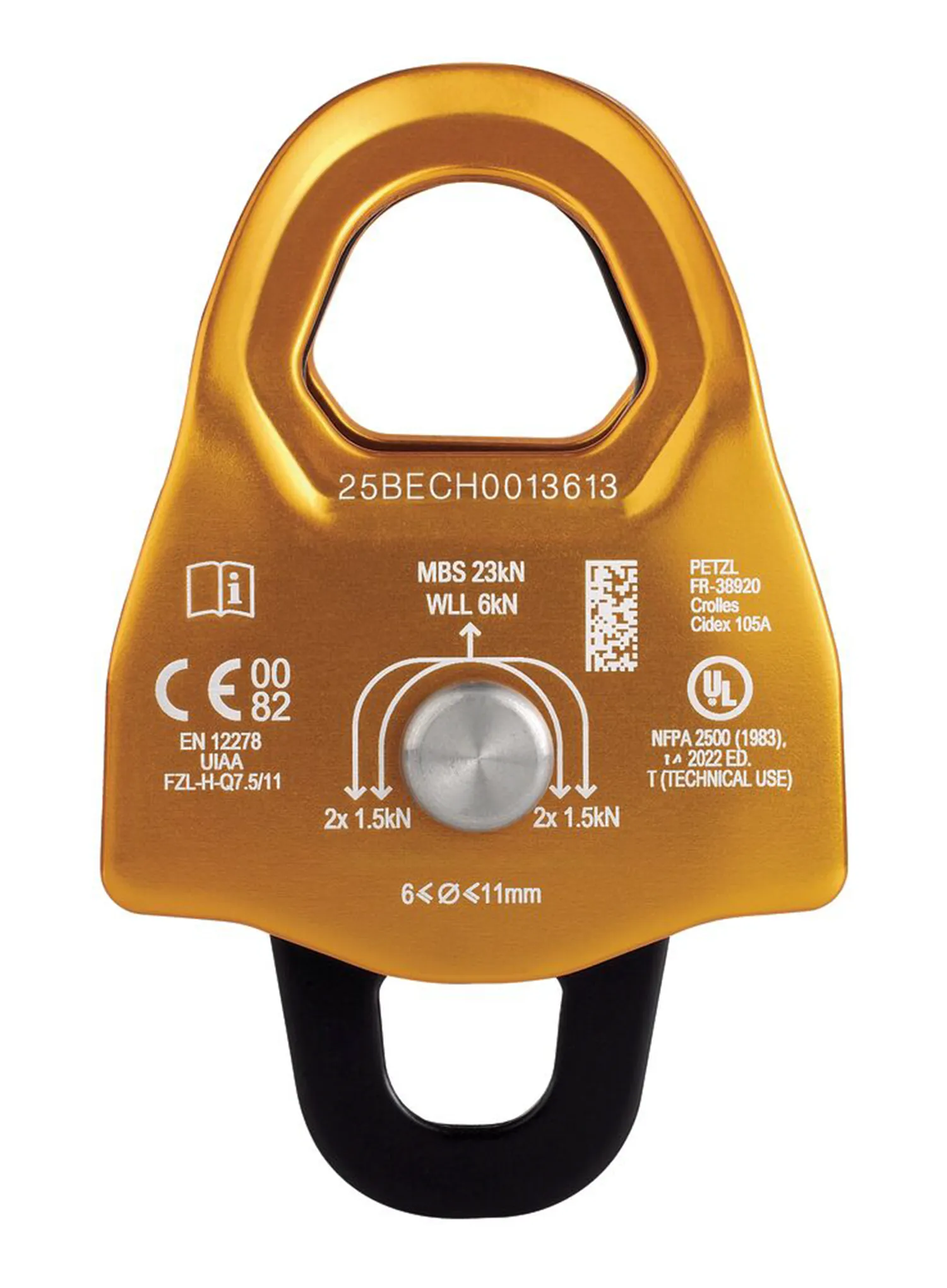 Doppel-Seilrolle Petzl Minder S2 - yellow