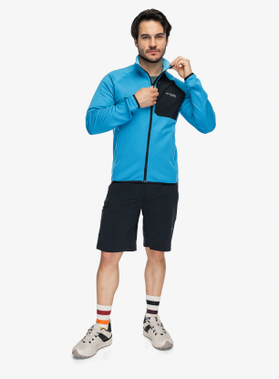 Pullover Columbia Triple Canyon Grid Fleece Full Zip II - compass blue heather/black