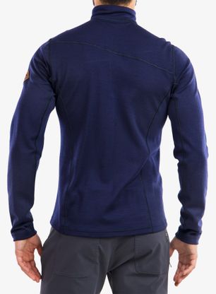 Pullover Sensor Merino UP L/S Fleece Short Zip - deep blue