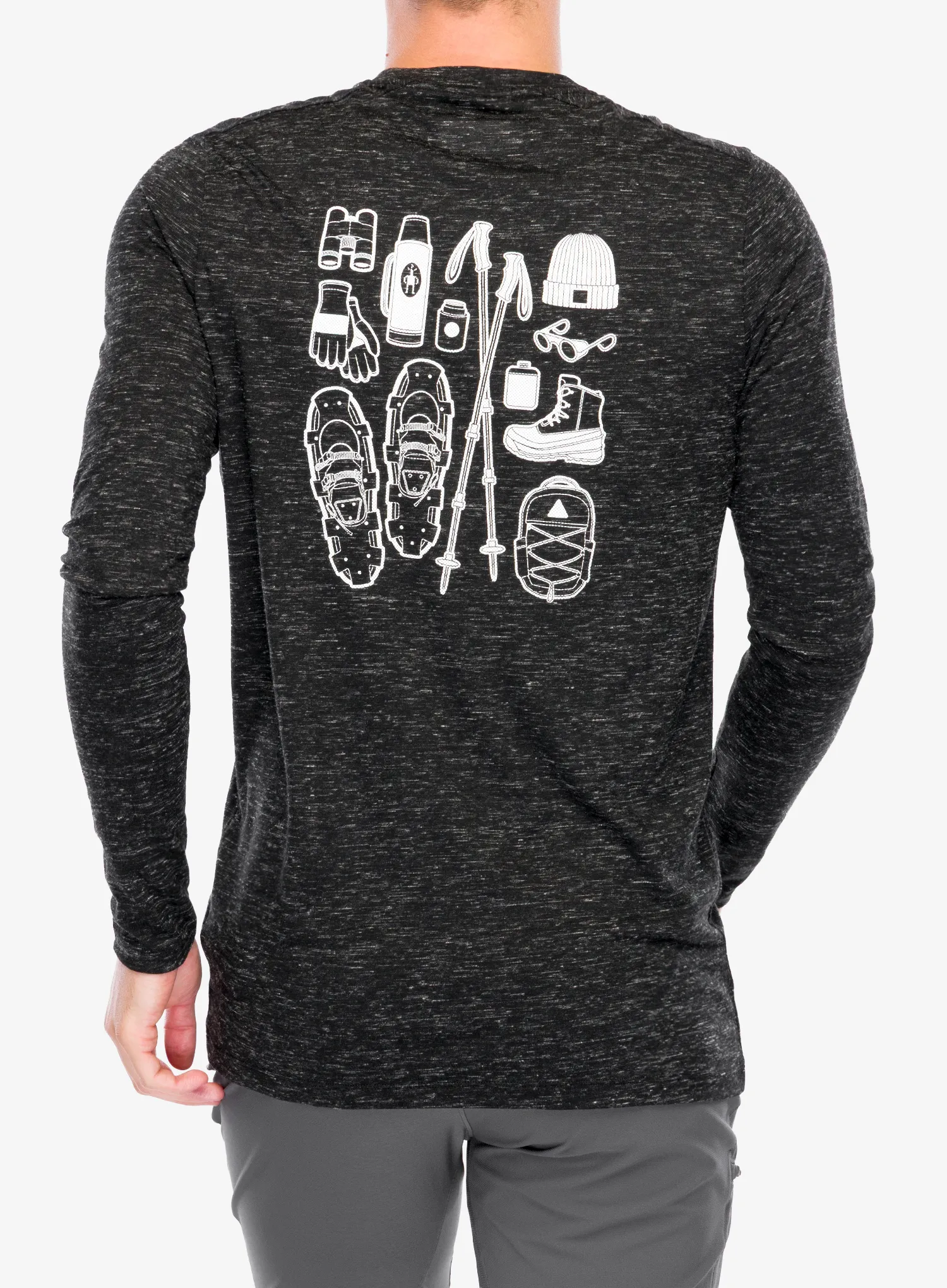 Pullover Smartwool Merino Hemp Blend Gear Up Long Sleeve Graphic Tee - black heather