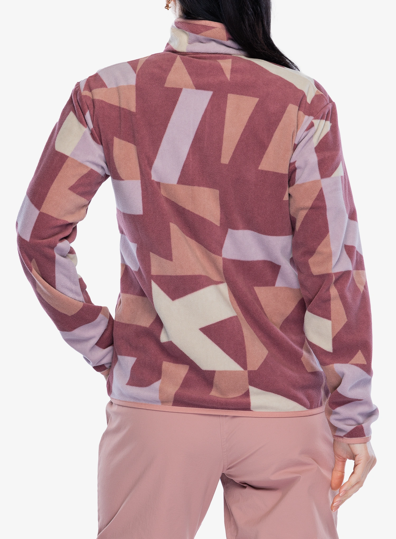 Pullover Damen adidas TERREX Multi Printed Full-Zip Fleece Jacket - woner beige/quiet crimson