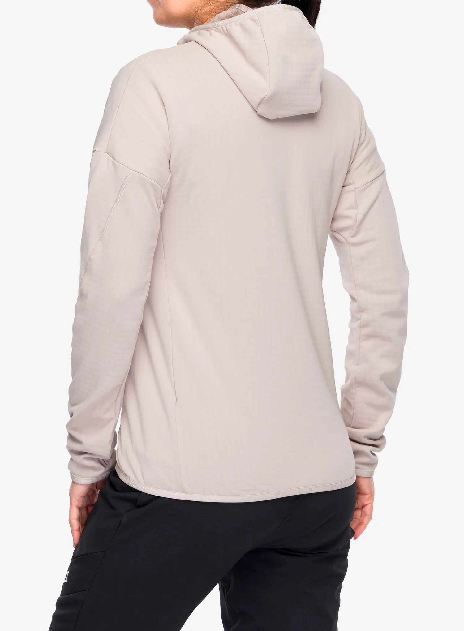 Pullover Damen adidas TERREX Techrock CLIMAWARM+ Wind Hooded Fleece Jacket - wonder taupe