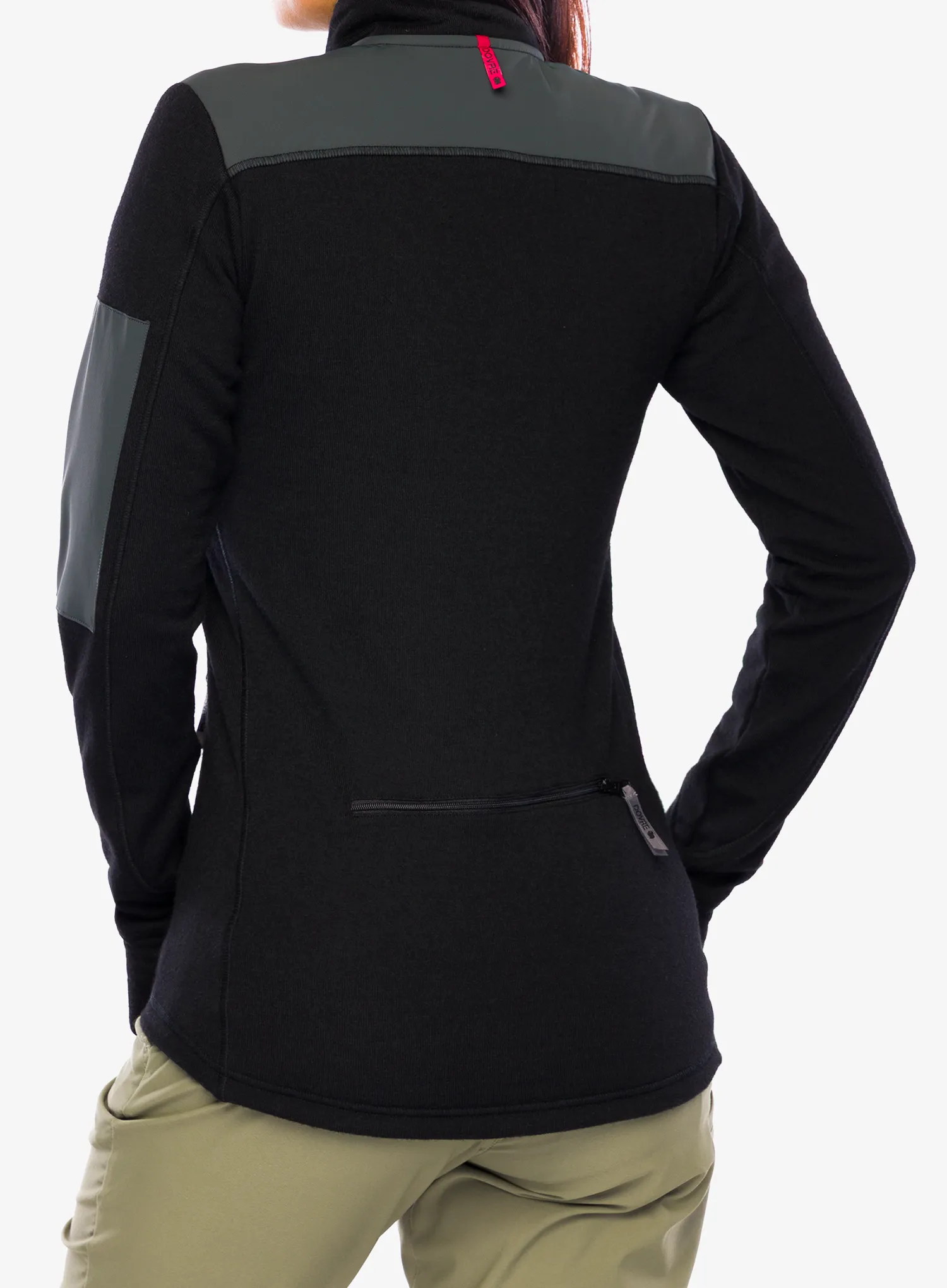 Pullover Damen Dovre Outlayer Fleece Wool Zip - black