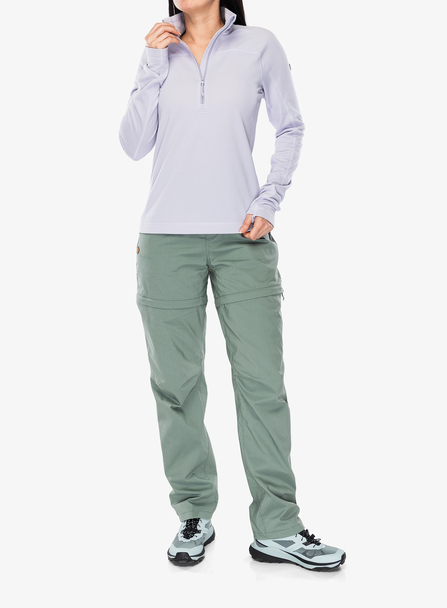 Pullover Damen Fjallraven Abisko Lite Fleece Half Zip - lavender mist