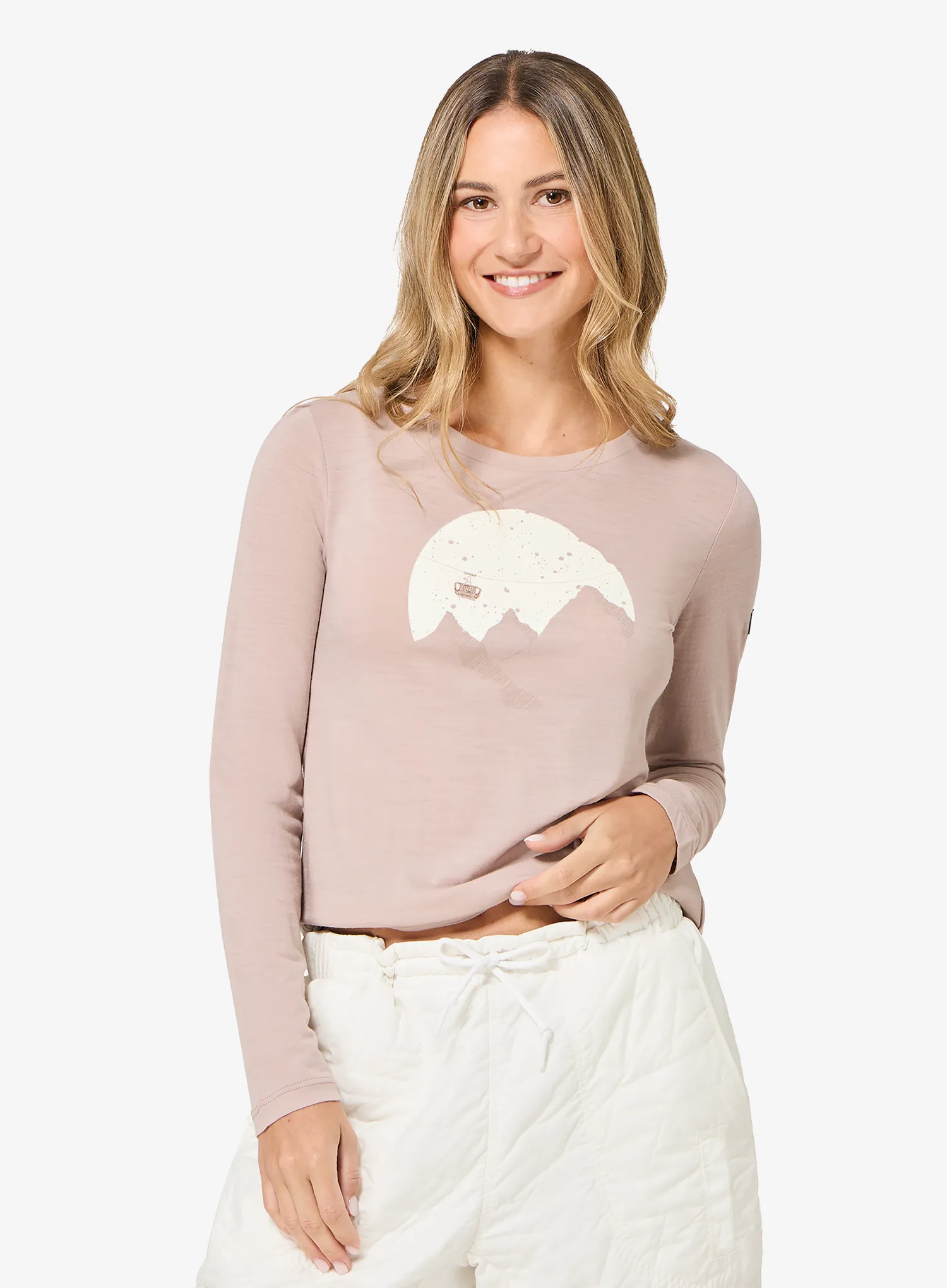 Pullover Damen Super.natural Gondola Ls - dusty rose/various