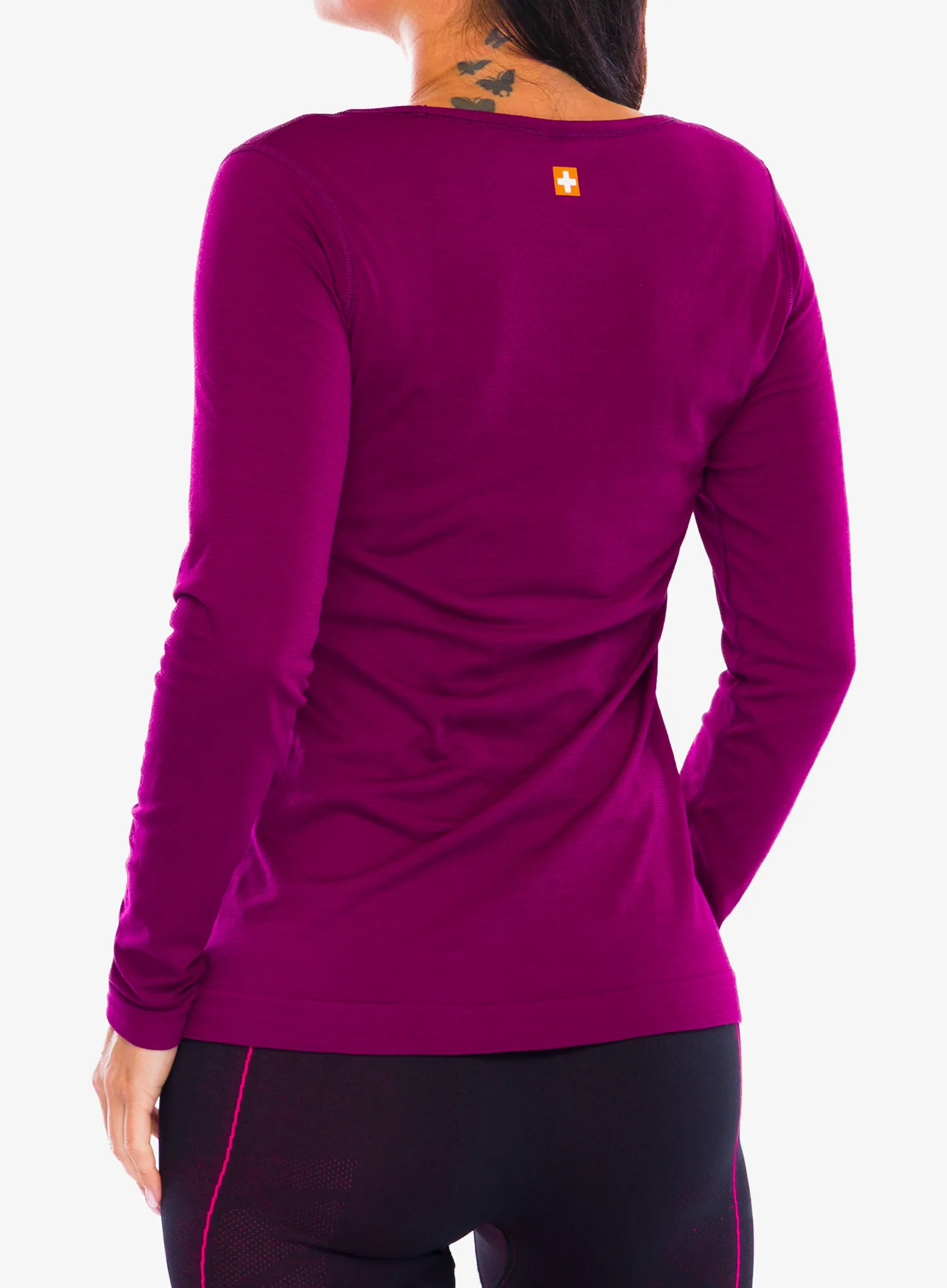 Pullover Damen Brubeck Outdoor Wool Pro Longshirt - plum