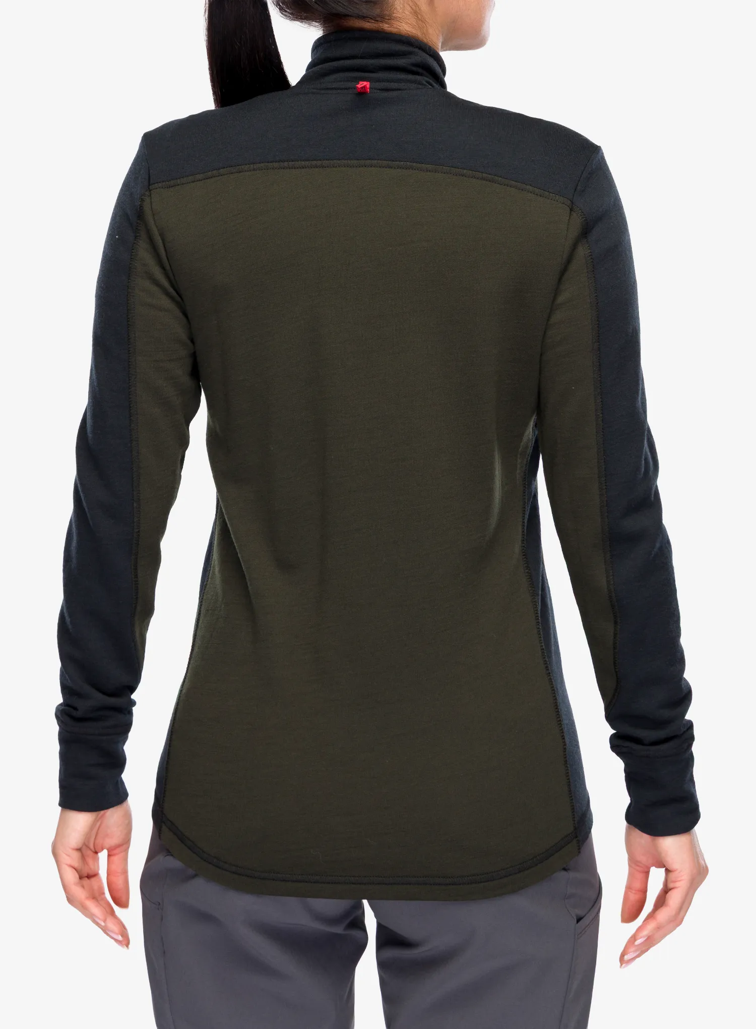 Pullover Damen Dovre Mid Full Zip Merino Wool - green