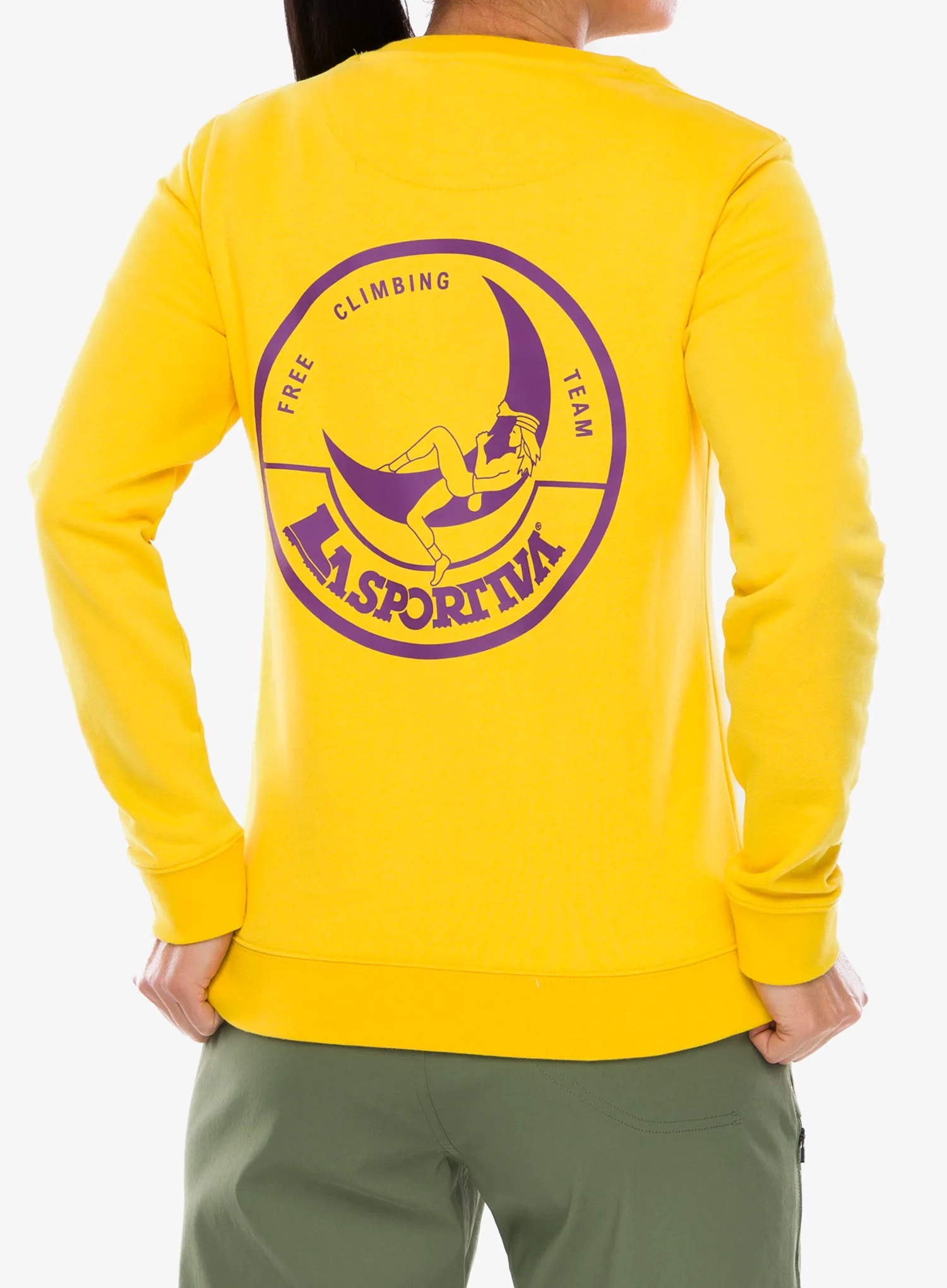 Pullover Damen La Sportiva Climbing on the Moon Sweatshirt - yellow/violet