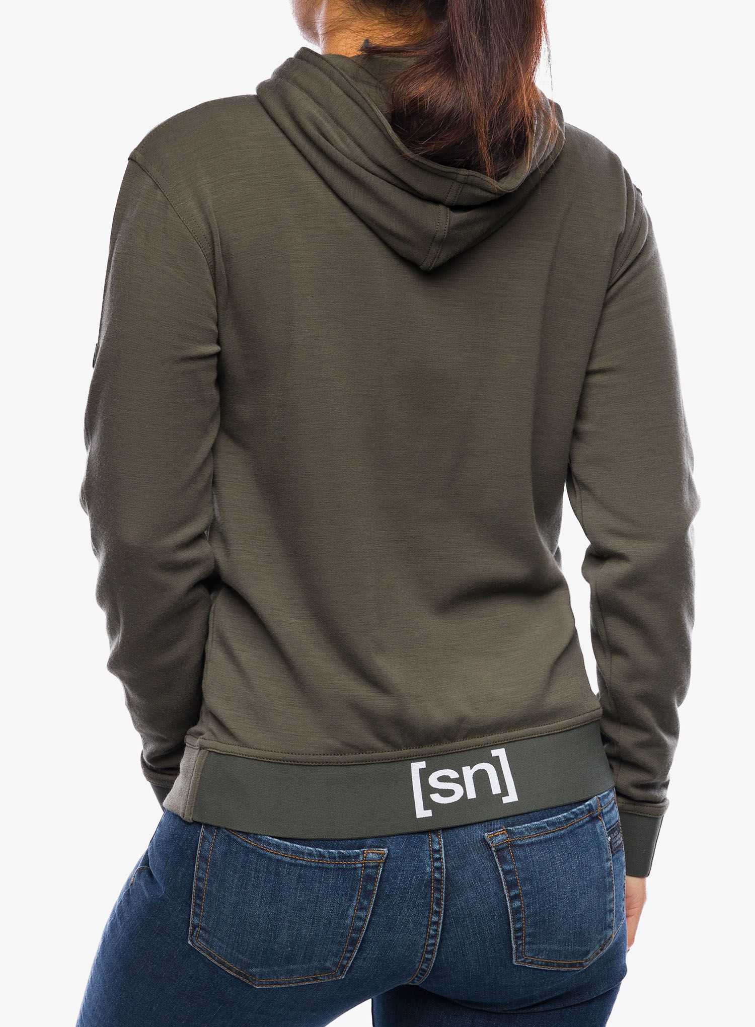 Sweatshirt mit Reißverschluss Damen Super.natural Solution Hoodie - black ink