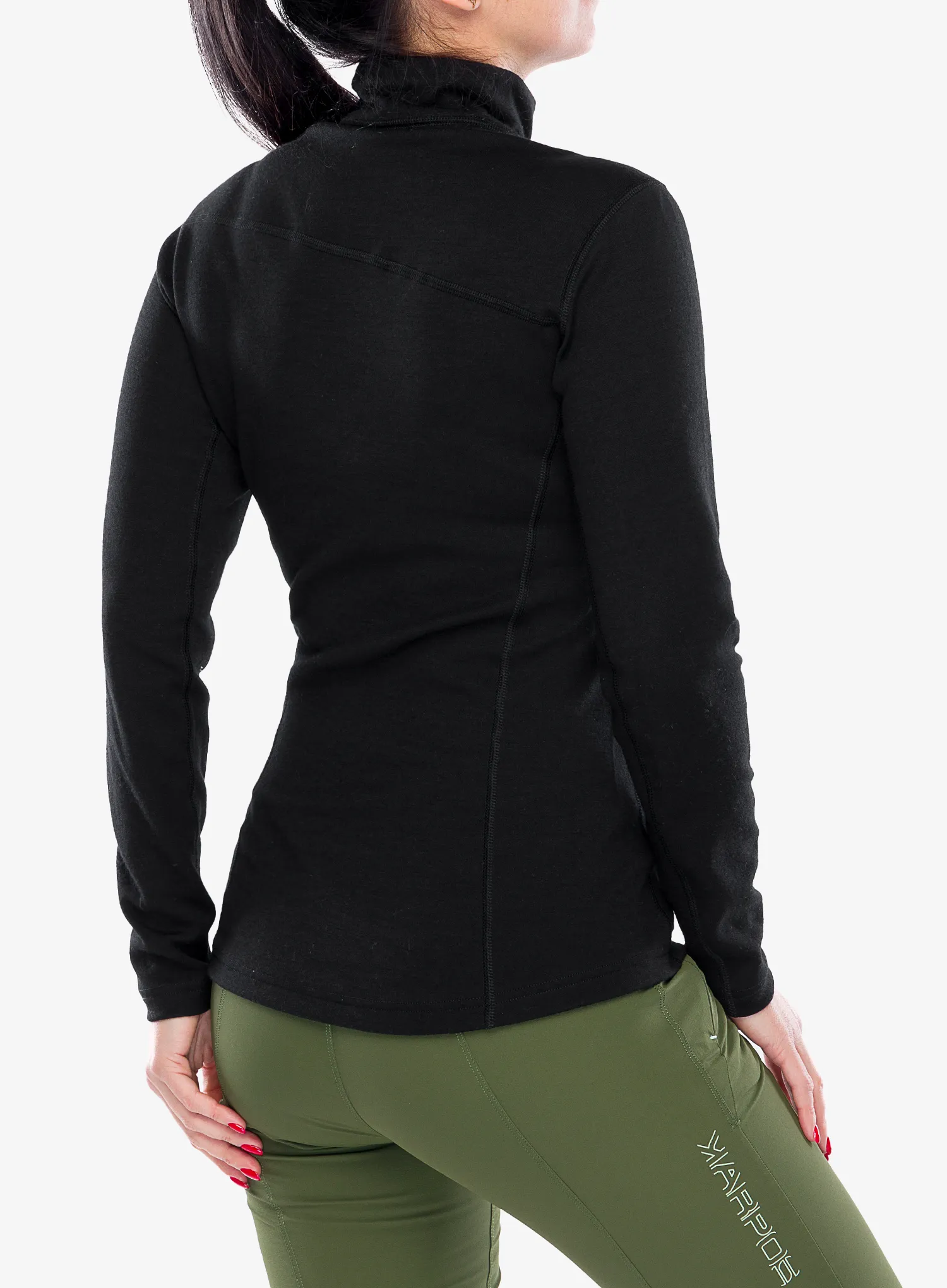 Pullover Damen Sensor Merino Upper Sweatshirt Halfzip - black
