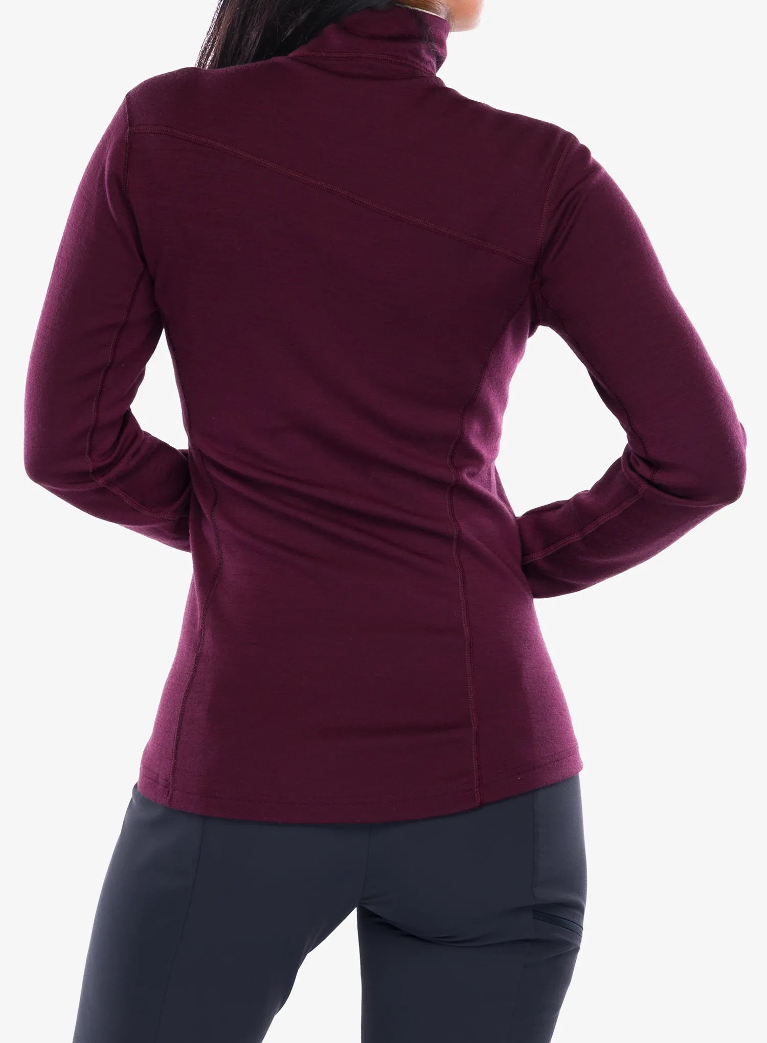 Pullover Damen Sensor Merino Upper Sweatshirt Halfzip - port red