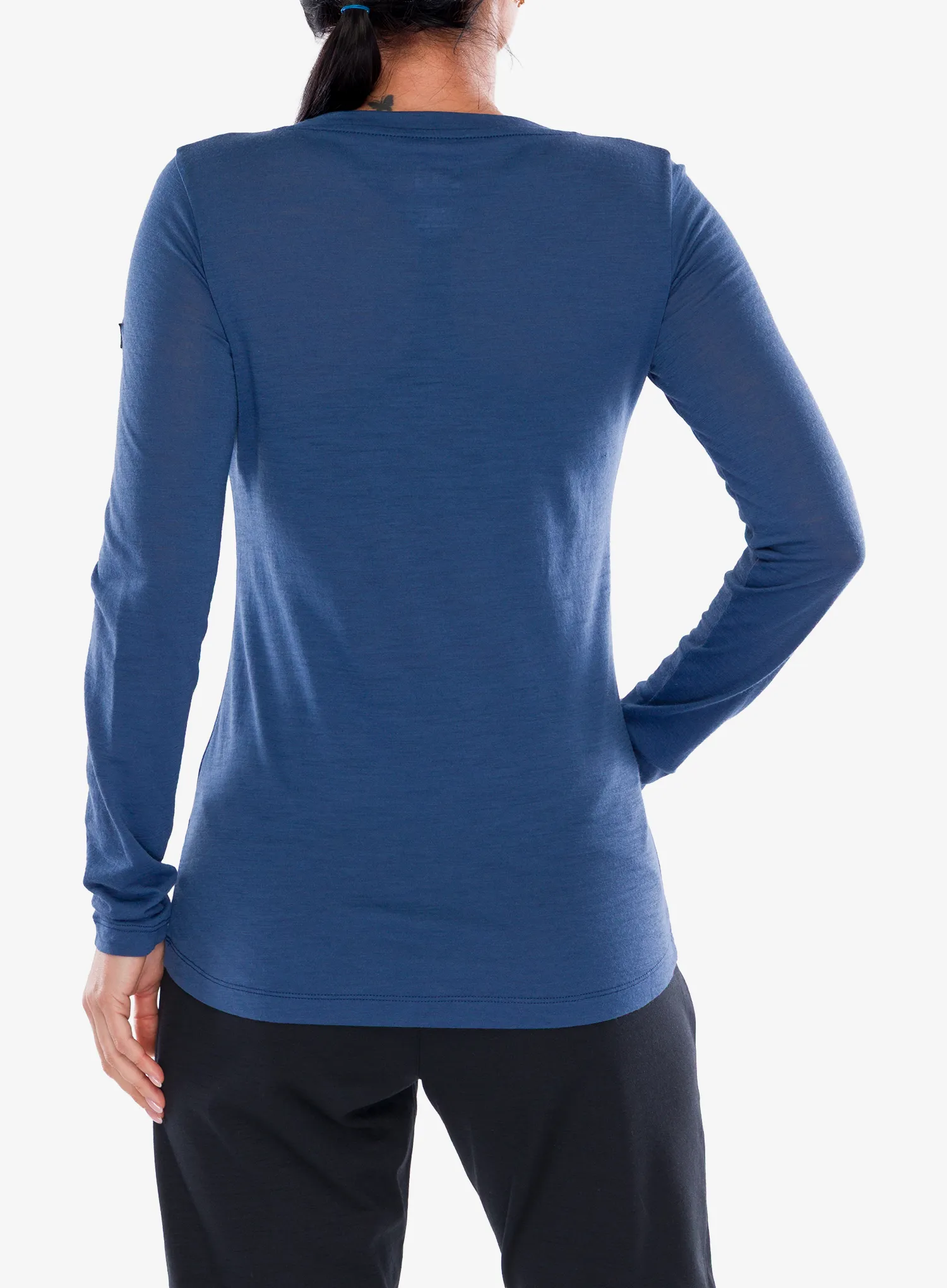 Pullover Damen Super.natural Swiss Lodge LS - ocean blue/blueberry/fresh wht