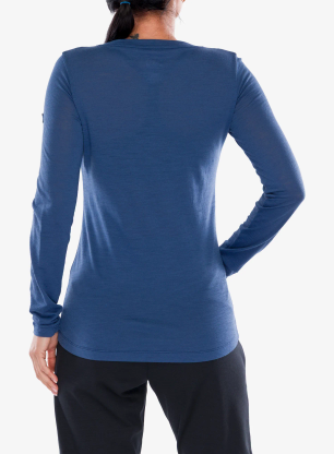 Pullover Damen Super.natural Swiss Lodge LS - ocean blue/blueberry/fresh wht