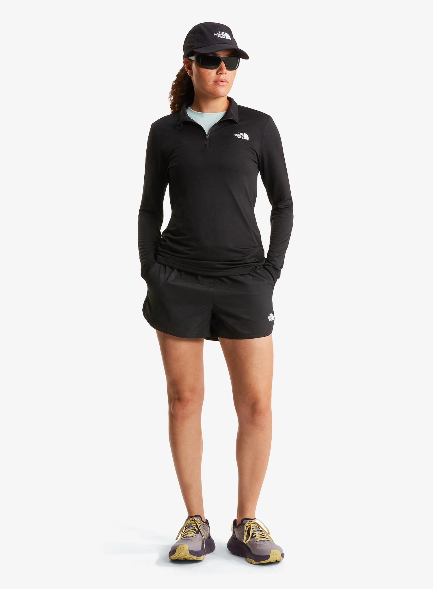 Pullover Damen The North Face Flex 1/4 Zip Tee Slim - tnf black