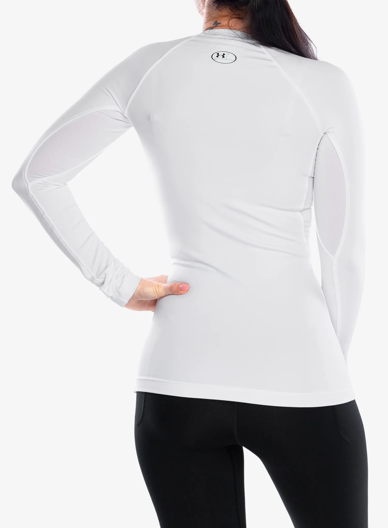 Pullover Damen Under Armour ColdGear Authentics Crew - white/black