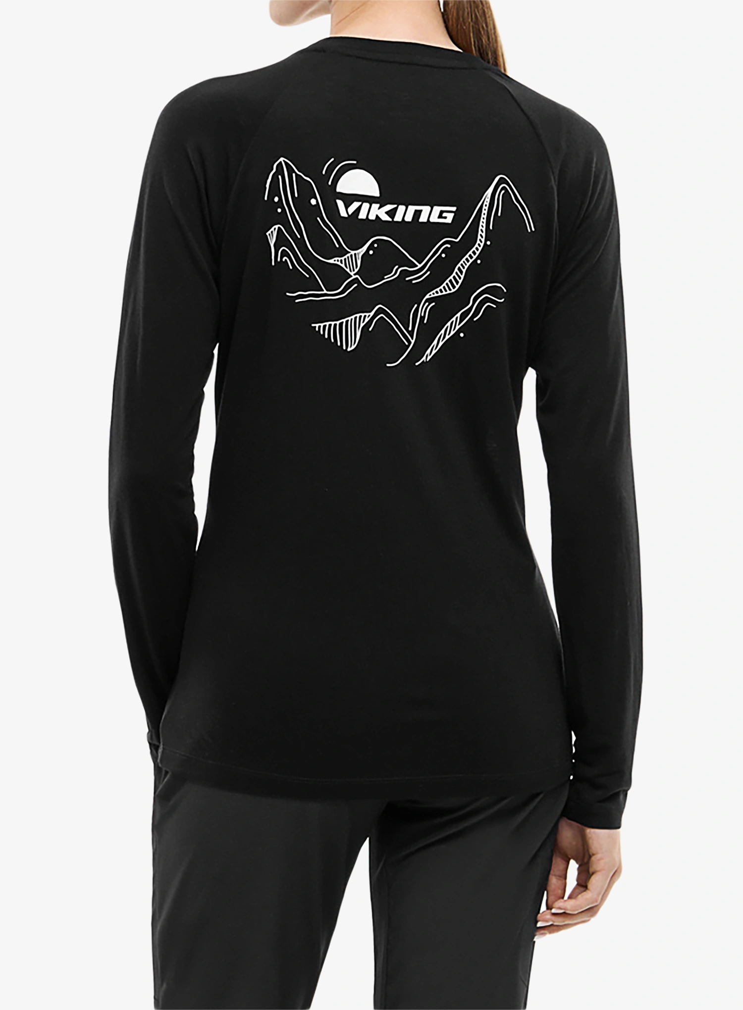 Pullover Damen Viking Longsleeve Andali - black/light grey