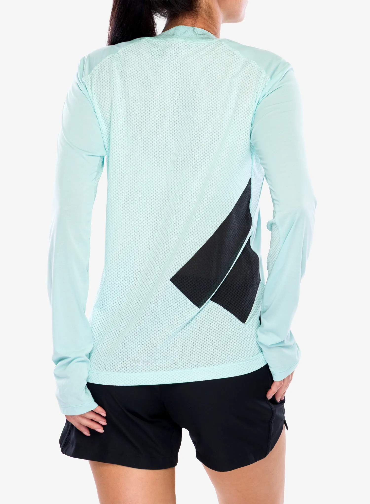 Laufshirt langarm Damen adidas TERREX  Xperior Climacool+ Long Sleeve - semi flash aqua