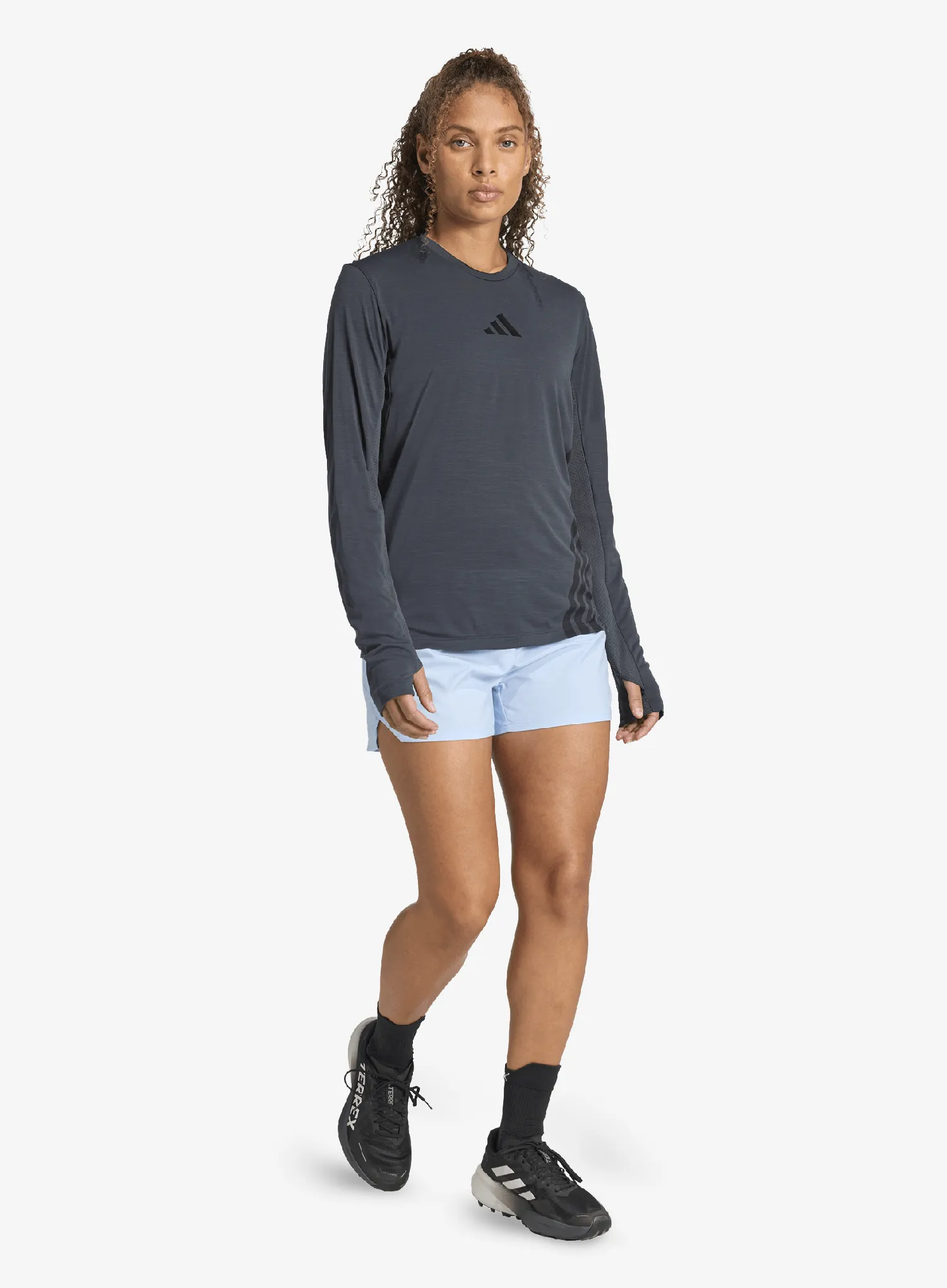 Laufshirt langarm Damen adidas TERREX Xperior Climacool+ LS T-shirt - carbon