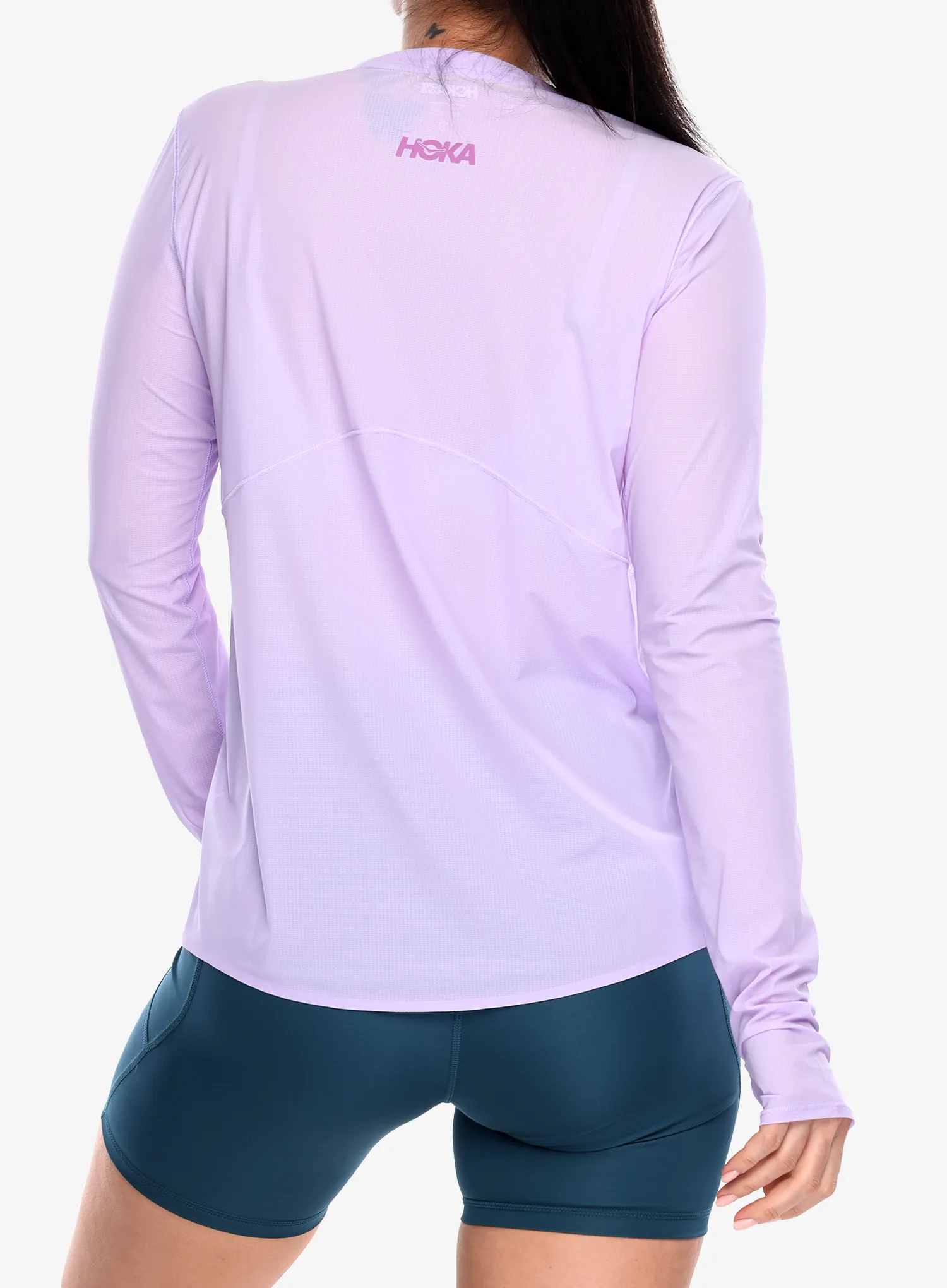 Laufshirt langarm Damen Hoka Airolite Run Long Sleeve - aster flower